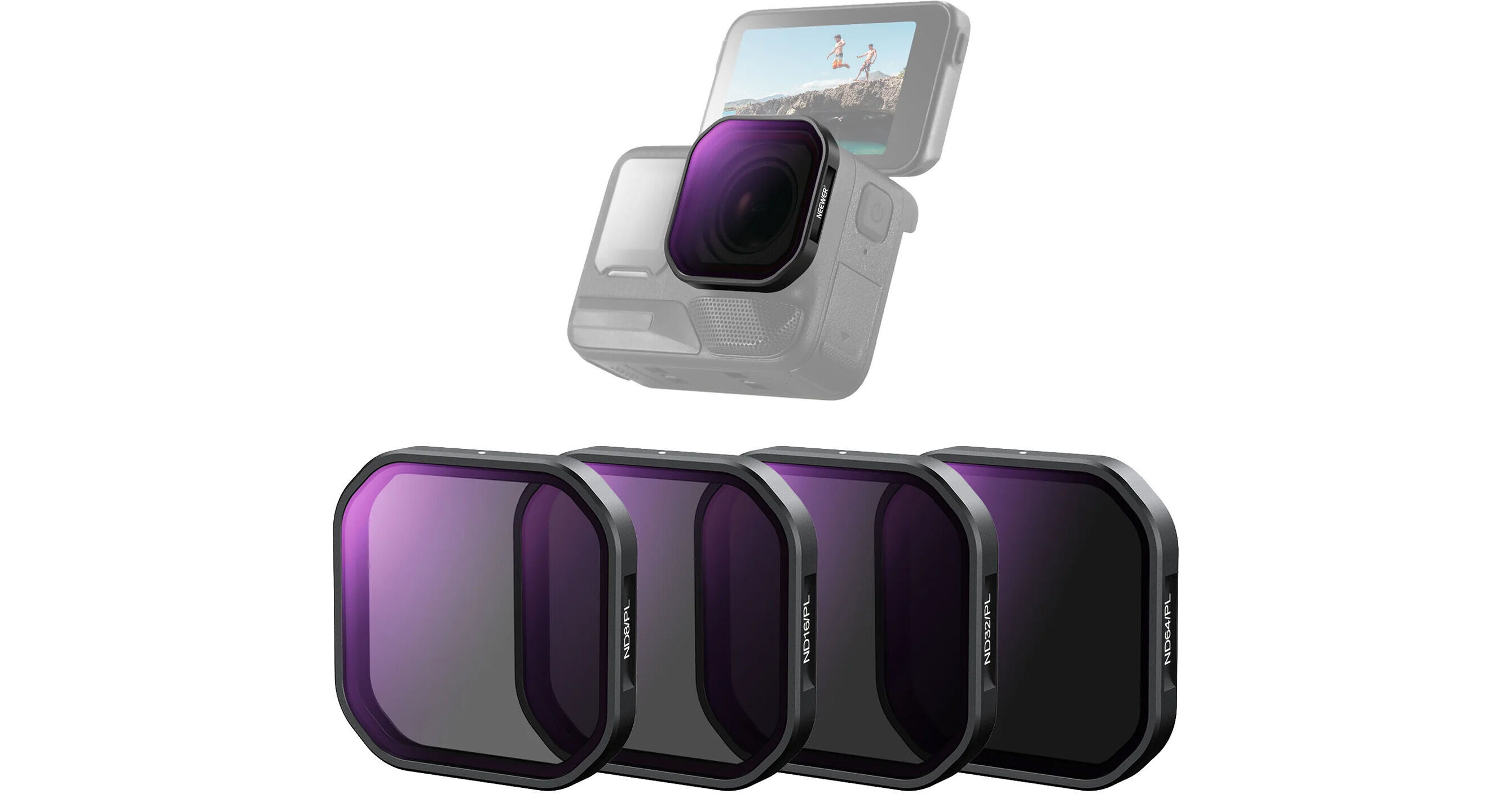 PULUZ Filter-Set Für Insta360 Ace Pro – UV-Filter & Adapterring Aus Alu, 52 Mm