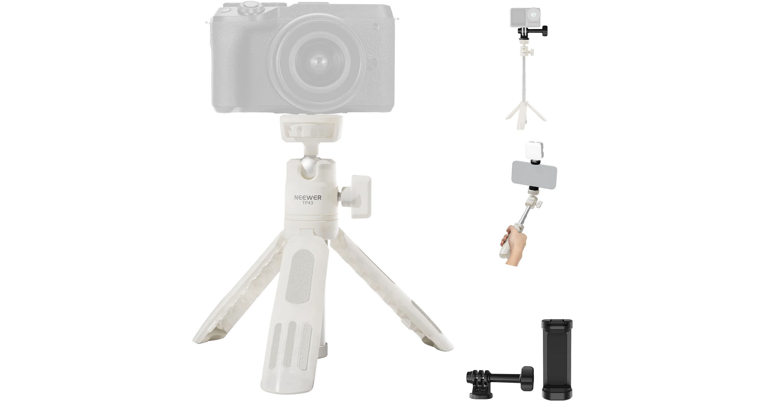 NEEWER TS04 Selfie Stick Tripod With Remote, 2 In 1 Clip & 360° Ball Head | Malaysia - View #2