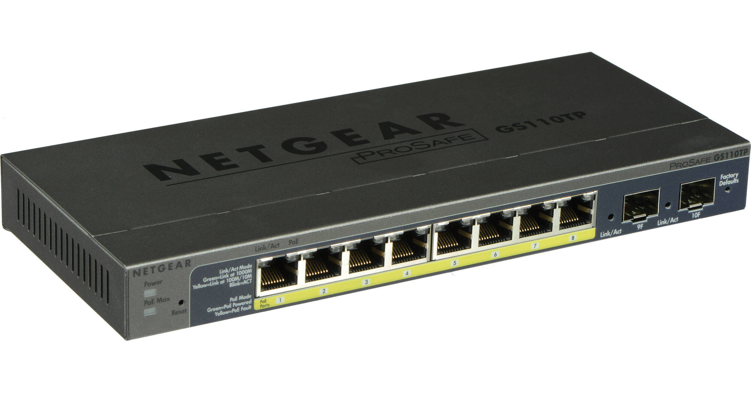 NETGEAR GS110TP ProSafe 8-Port Gigabit PoE Smart GS110TP-100NAS