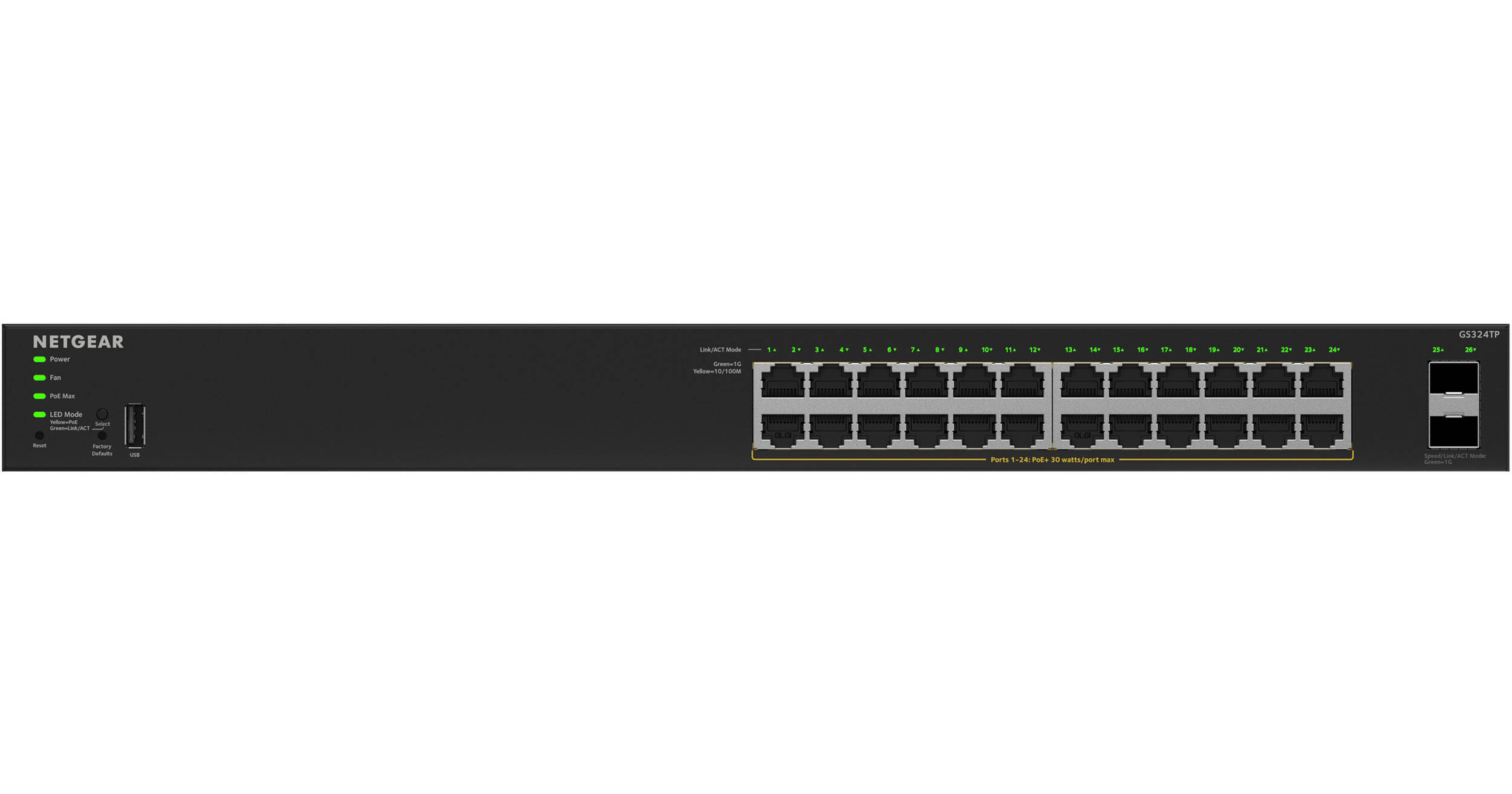 NETGEAR S350 GS324TPv2 24-Port Gigabit PoE+ GS324TP-200NAS B&H