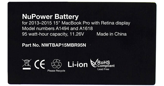 NewerTech 95W NuPower Battery for 15