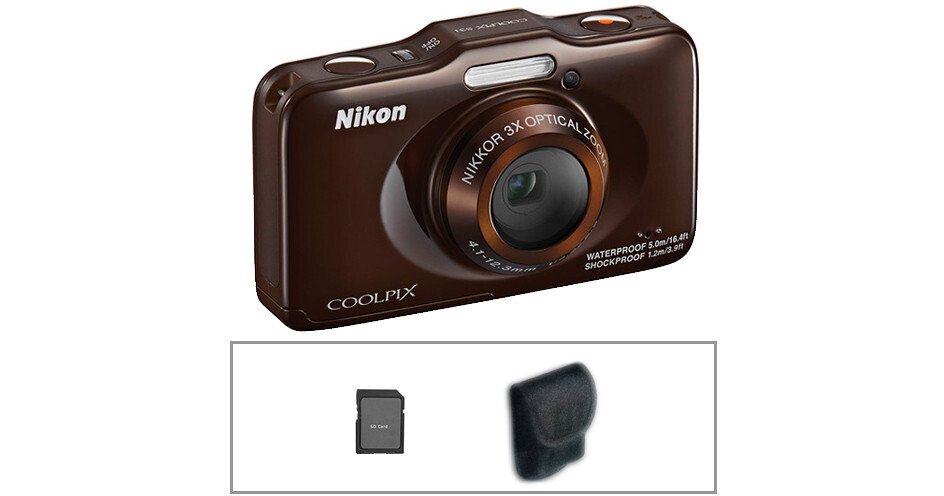 Nikon COOLPIX S31 Digital Camera Basic Kit (Brown) B&H Photo
