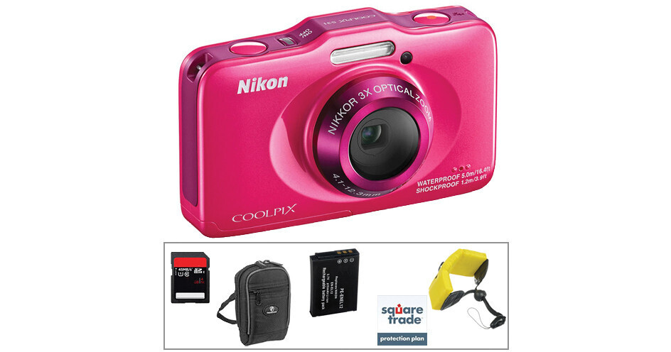 Nikon COOLPIX S31 Digital Camera Deluxe Kit (Pink) B&H Photo