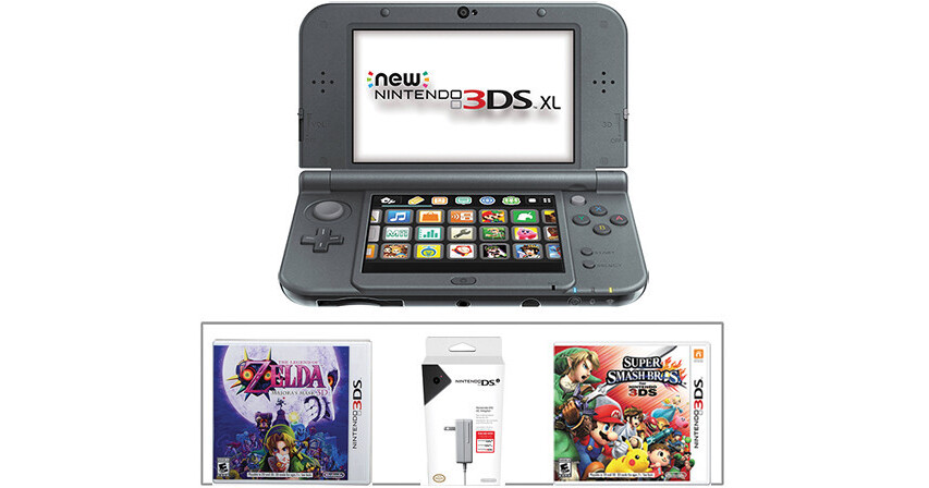 Nintendo 3DS XL Kit with Super Smash Bros. & AC Adapter (2015