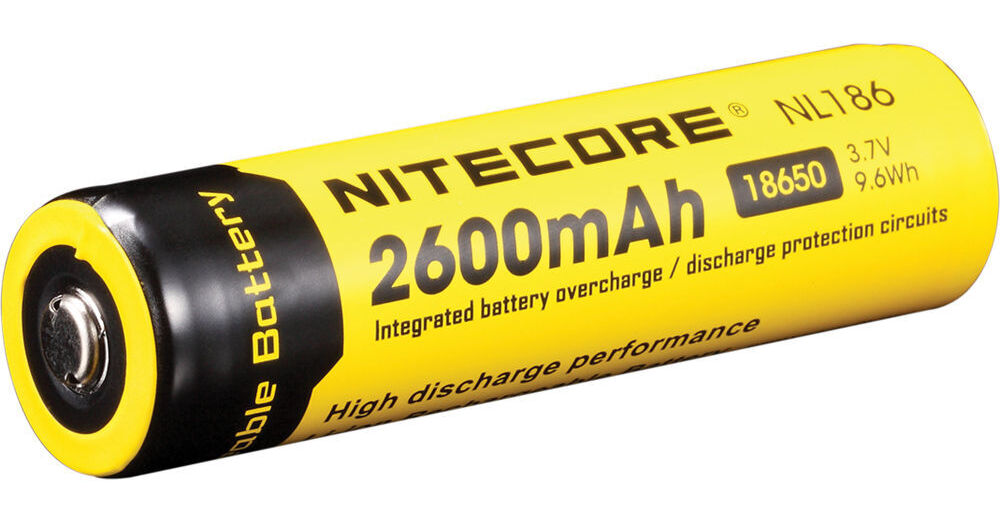 Nitecore 18650 Li-Ion Rechargeable Battery (3.7V, 2600mAh) NL186