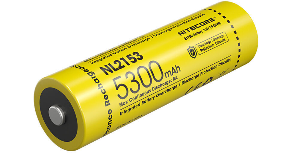 Nitecore 21700 Rechargeable Lithium Battery (3.6V, 5300mAh)