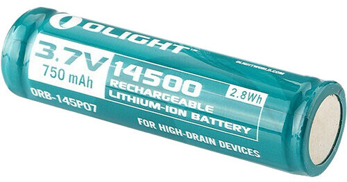 Olight 14500 Rechargeable Lithium-Ion Battery 14500-750MAH-BULK Olight 14500 Rechargeable Lithium-Ion Battery 14500-750MAH-BULK