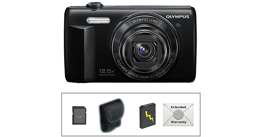 Olympus VR-370 Digital Camera Deluxe Accessory Kit (Black) B&H