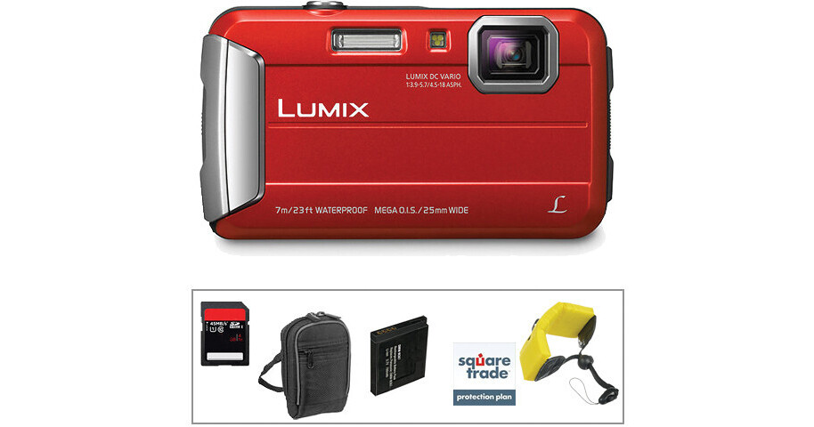 Panasonic Lumix DMC-TS25 Digital Camera Deluxe Kit (Red) B&H