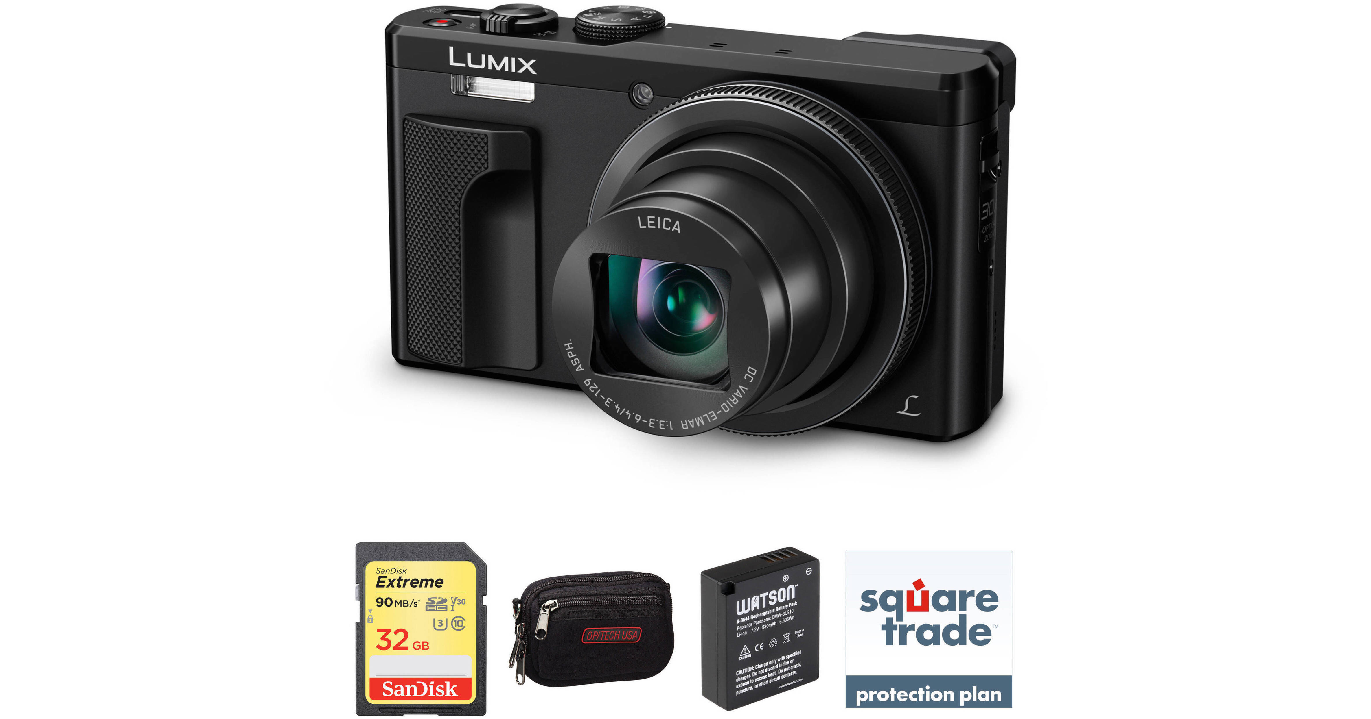 Panasonic Lumix DMC-ZS60 Digital Camera Deluxe Kit (Black) B&H