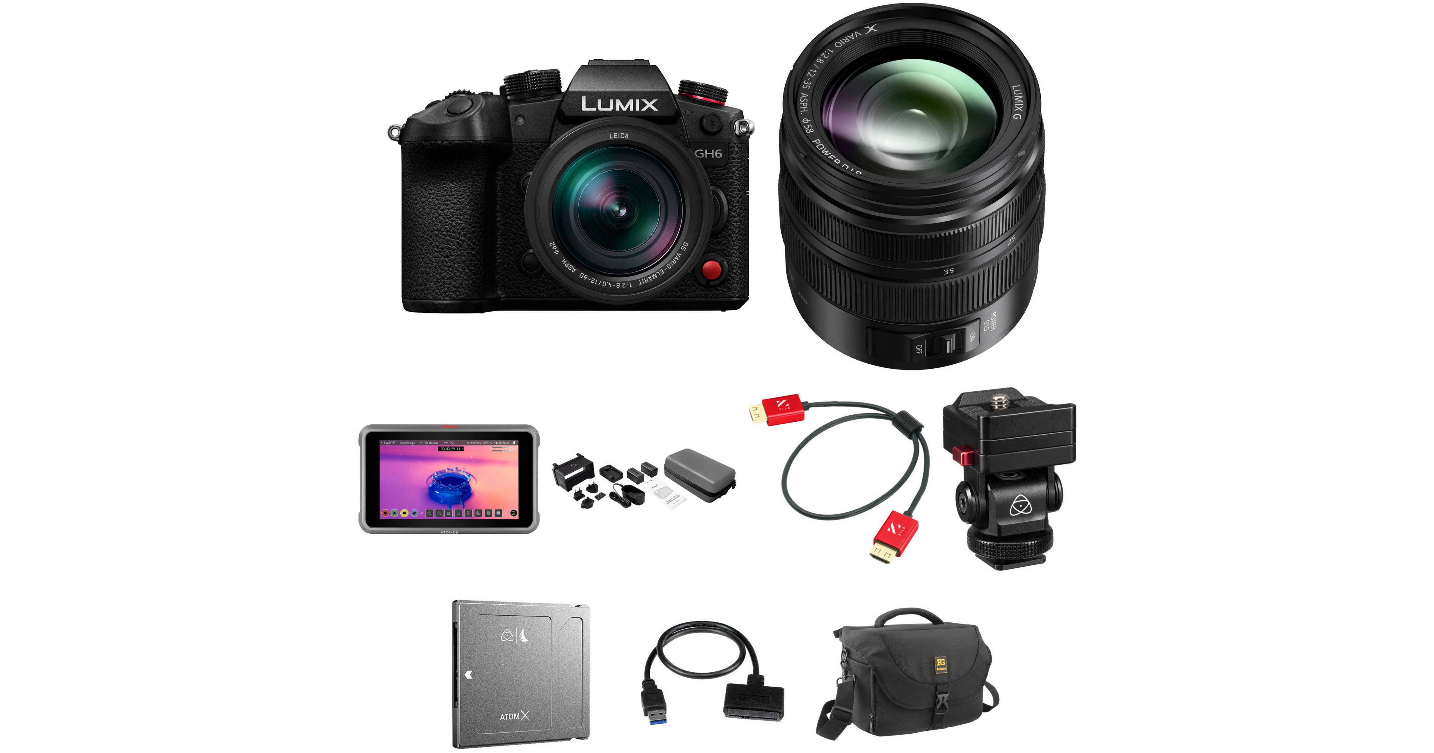Panasonic Lumix GH6 Mirrorless Camera with 12-60mm and 12-35mm