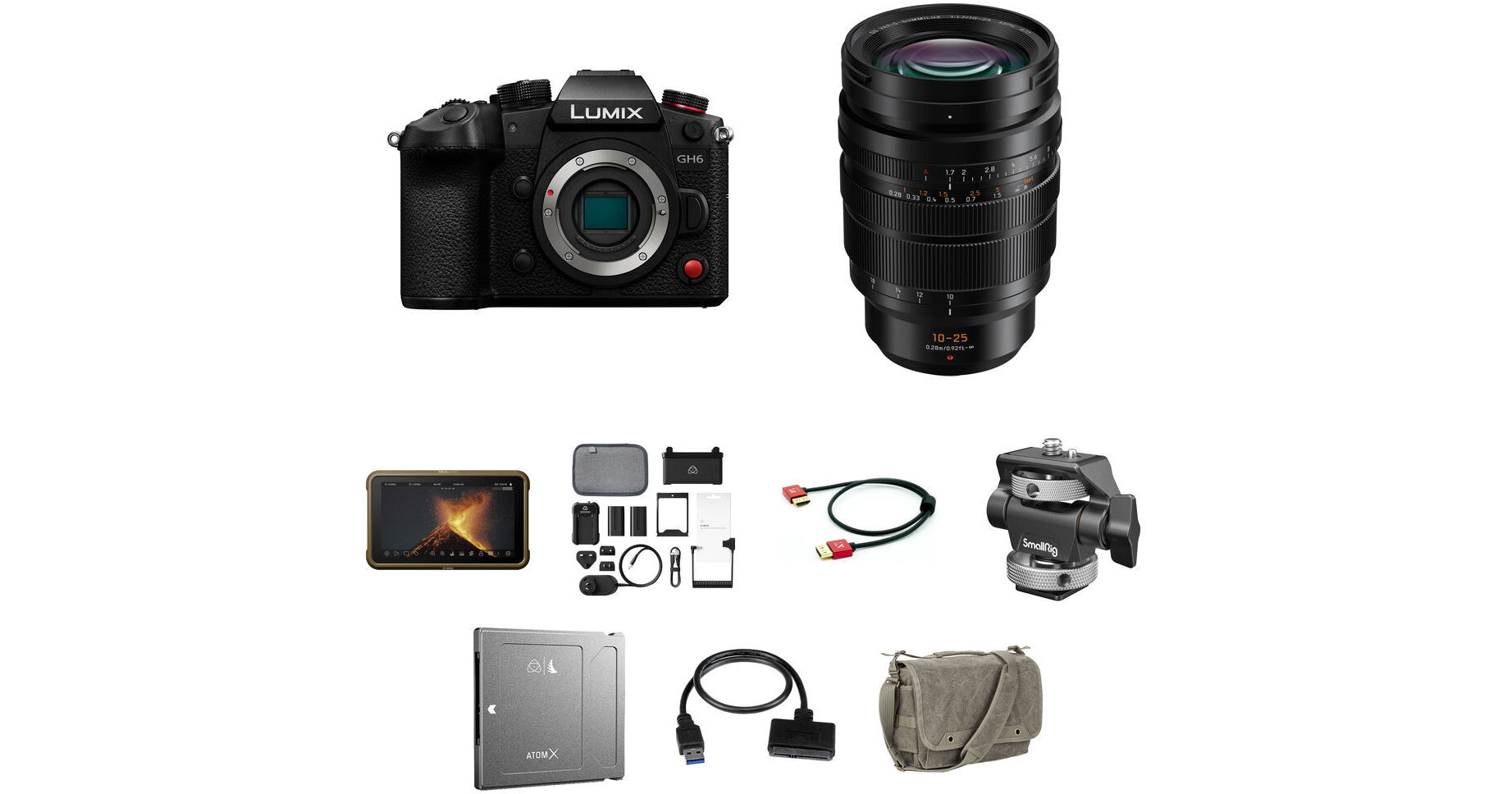 Panasonic Lumix GH6 Mirrorless Camera with 10-25mm Lens and Raw