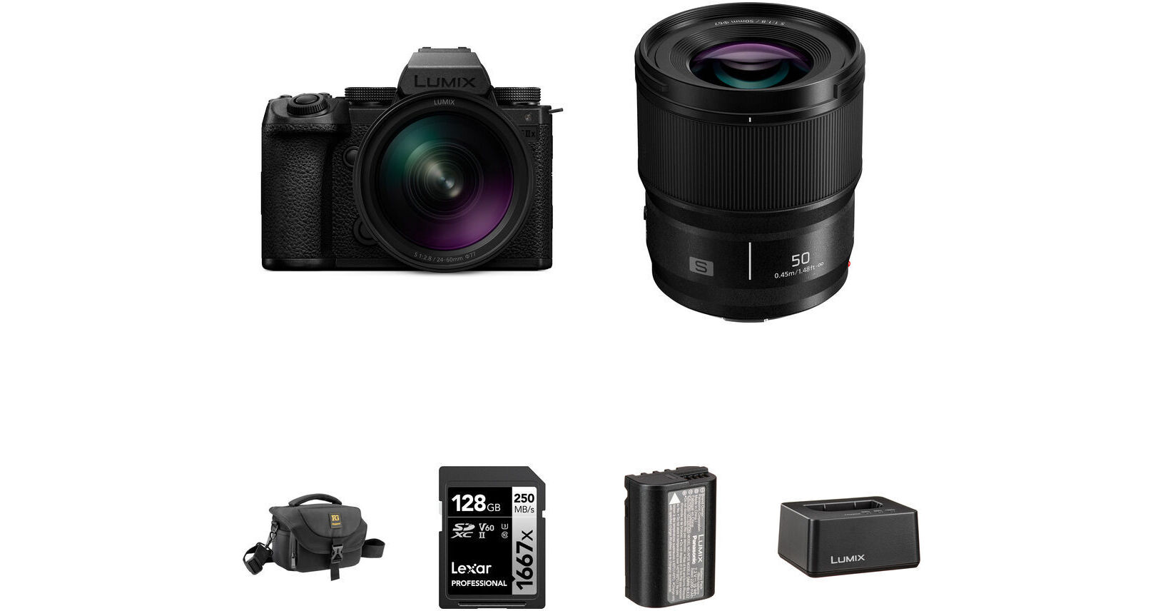 Panasonic LUMIX S5 IIX Mirrorless Camera with 24-60mm f/2.8 and