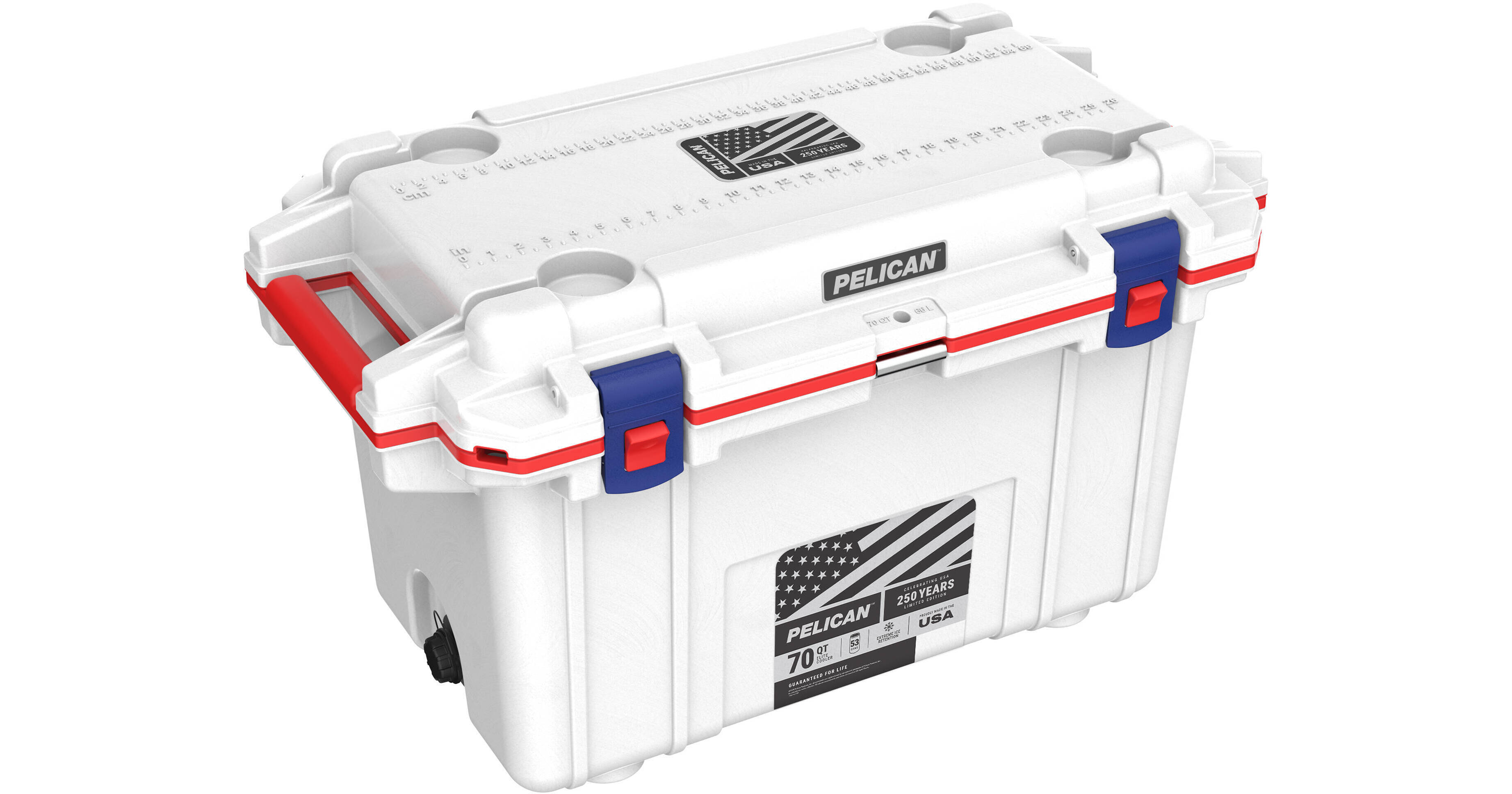 Pelican 70QT Elite Cooler (America 250 Limited Edition Red / White / Blue)