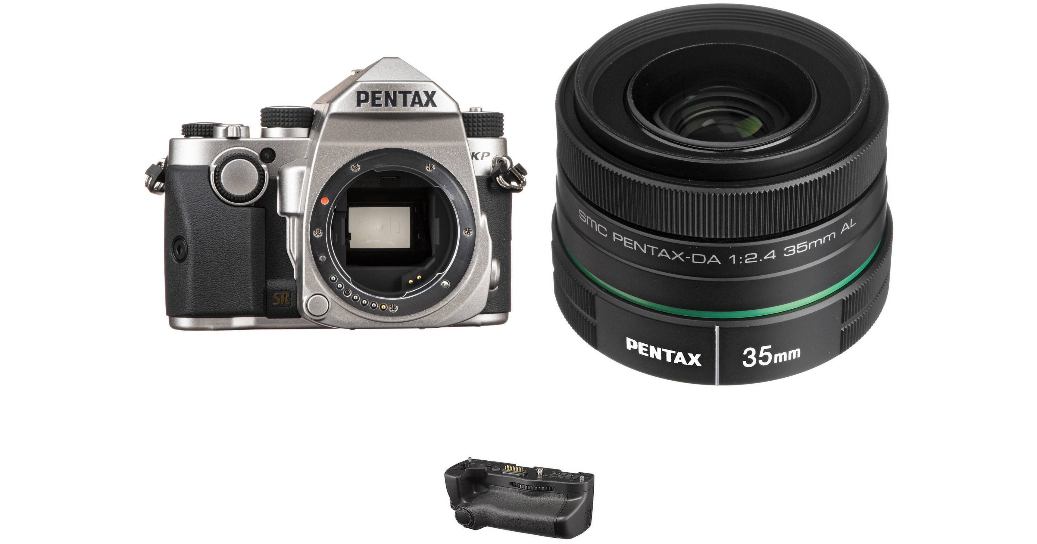 Pentax KP DSLR Camera with 35mm f/2.4 Lens and Battery Grip Kit