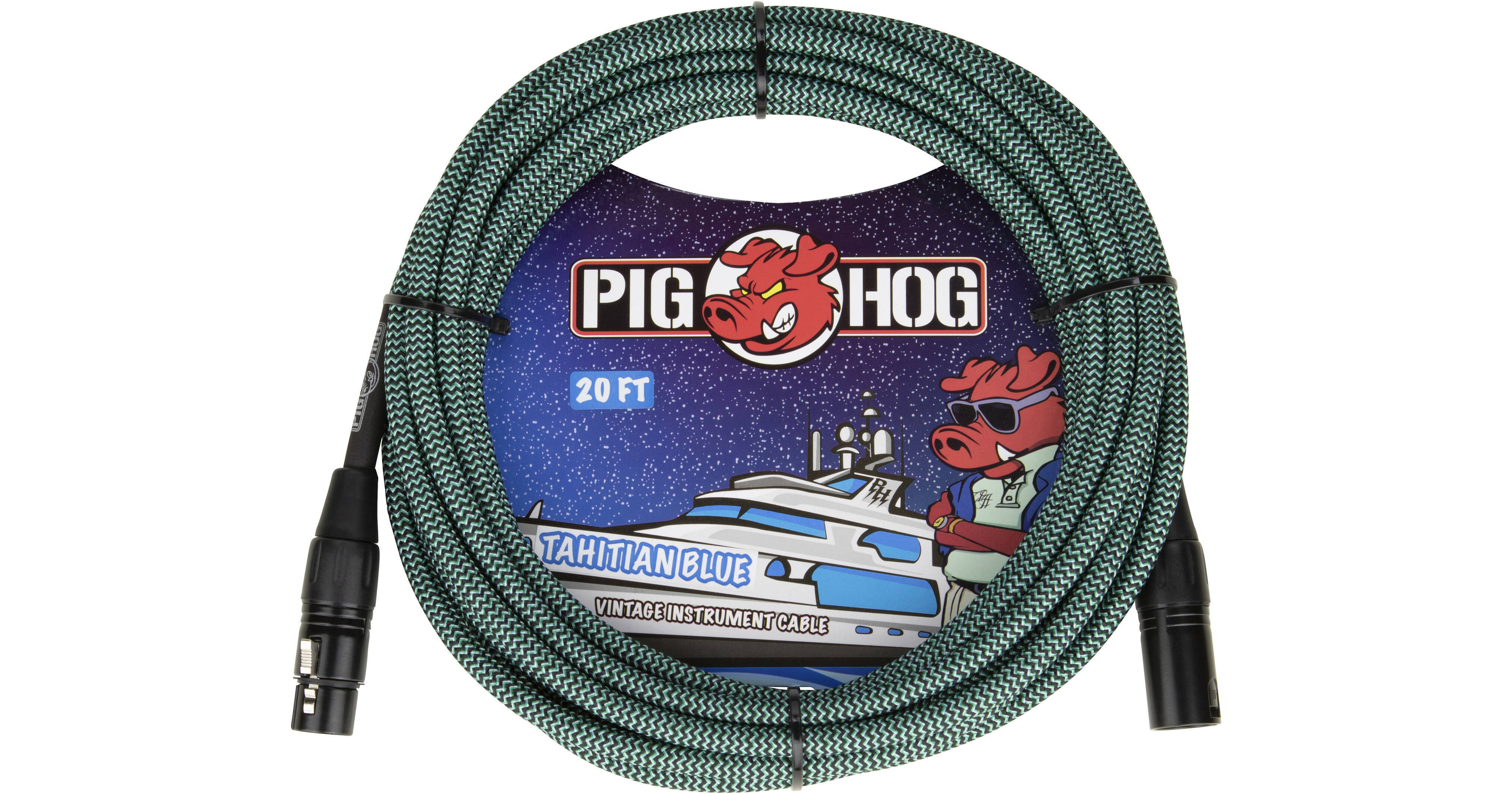 Cable Rasta Xlr Microphone Cable Pig Hog PHM20RAS Rasta Stripe 20 Feet - Woven High ...