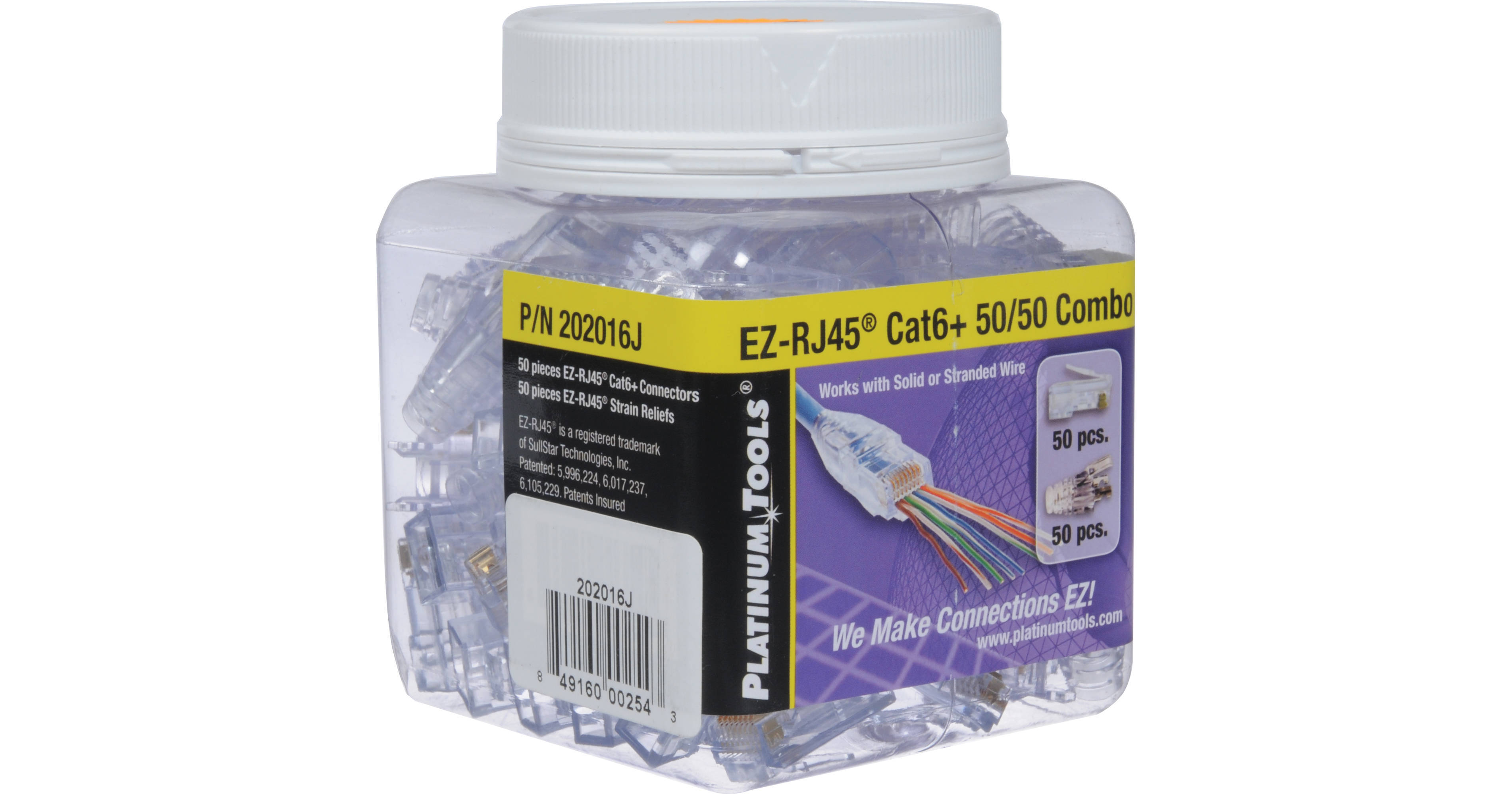 Platinum Tools EZ-RJ45 Cat 6 Connector and Strain Relief 202016J