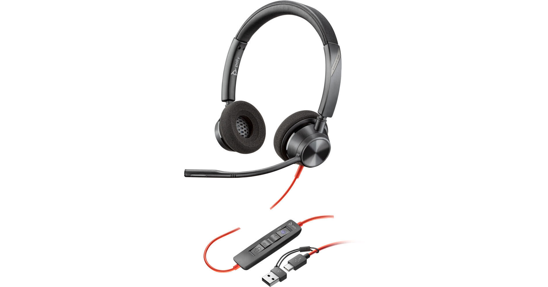 Poly Blackwire 3320 Stereo USB-C Headset with USB-C to 8X220AA