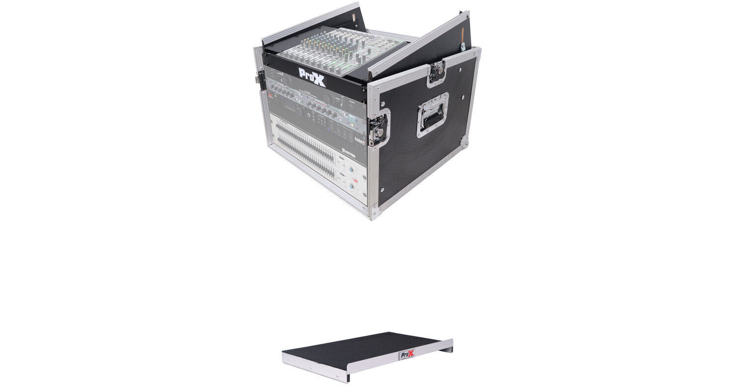ProX 8U Vertical Rack x 10U Top Mixer W-Laptop Shelf T-8MRLT B&H