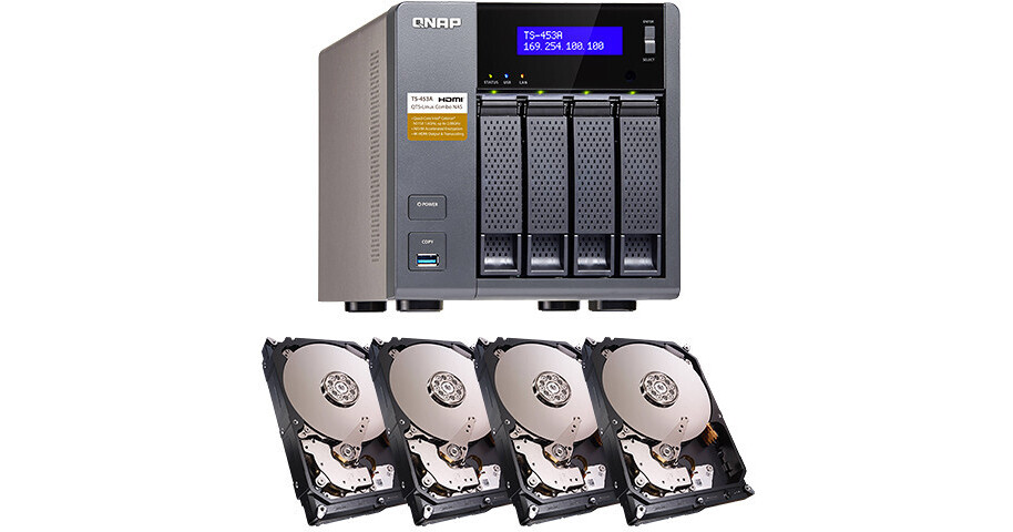 QNAP 16TB (4 x 4TB) TS-453A Four-Bay NAS Enclosure Kit with