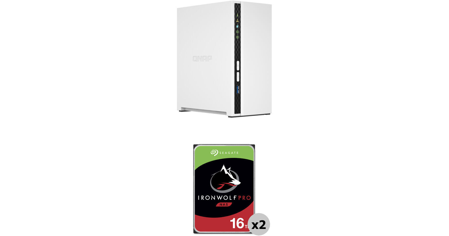QNAP 32TB TS-233 2-Bay NAS Enclosure Kit (2 x 16TB) B&H Photo