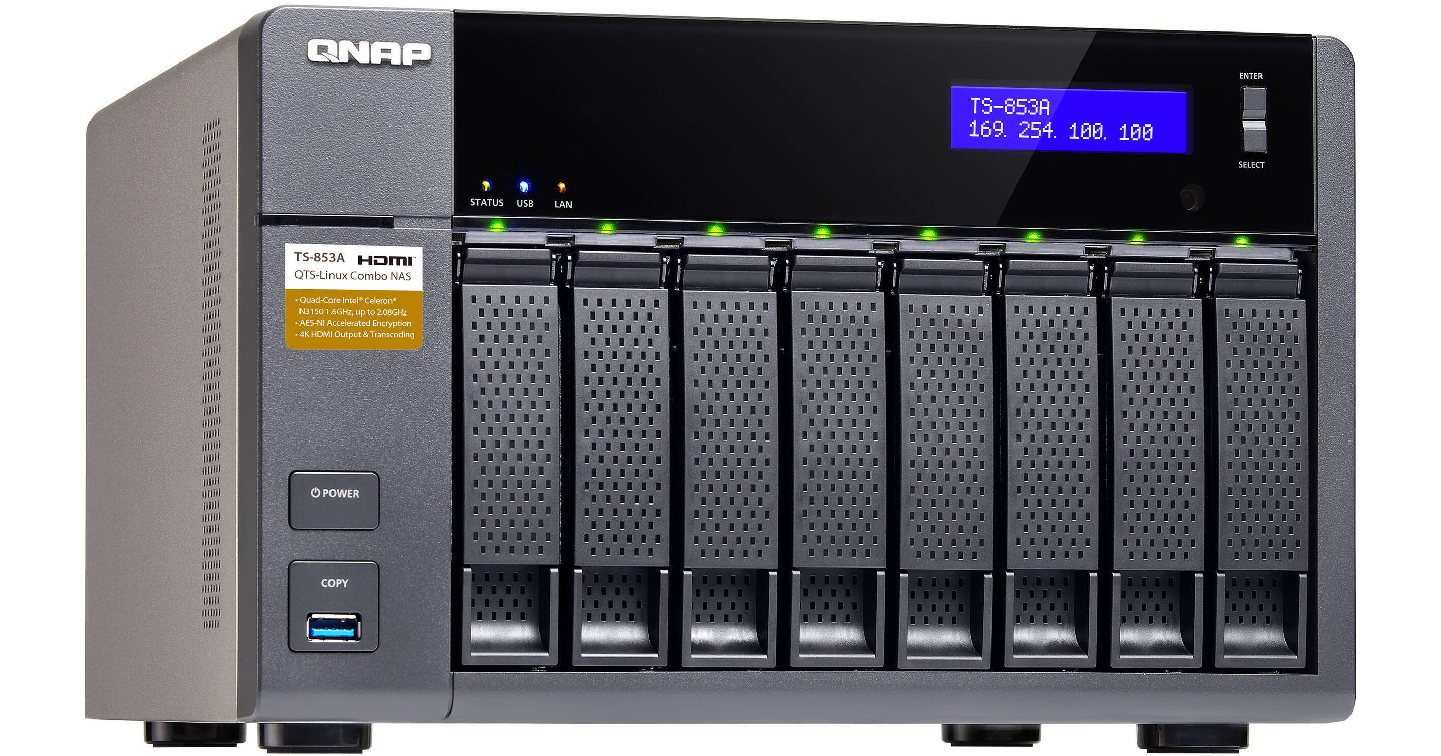 G*a様 QNAP NAS TS-853A　8ベイ 動作品 HDDなし QNAP TS-853A Eight-Bay NAS Enclosure TS-853A-4G-US B&H Photo