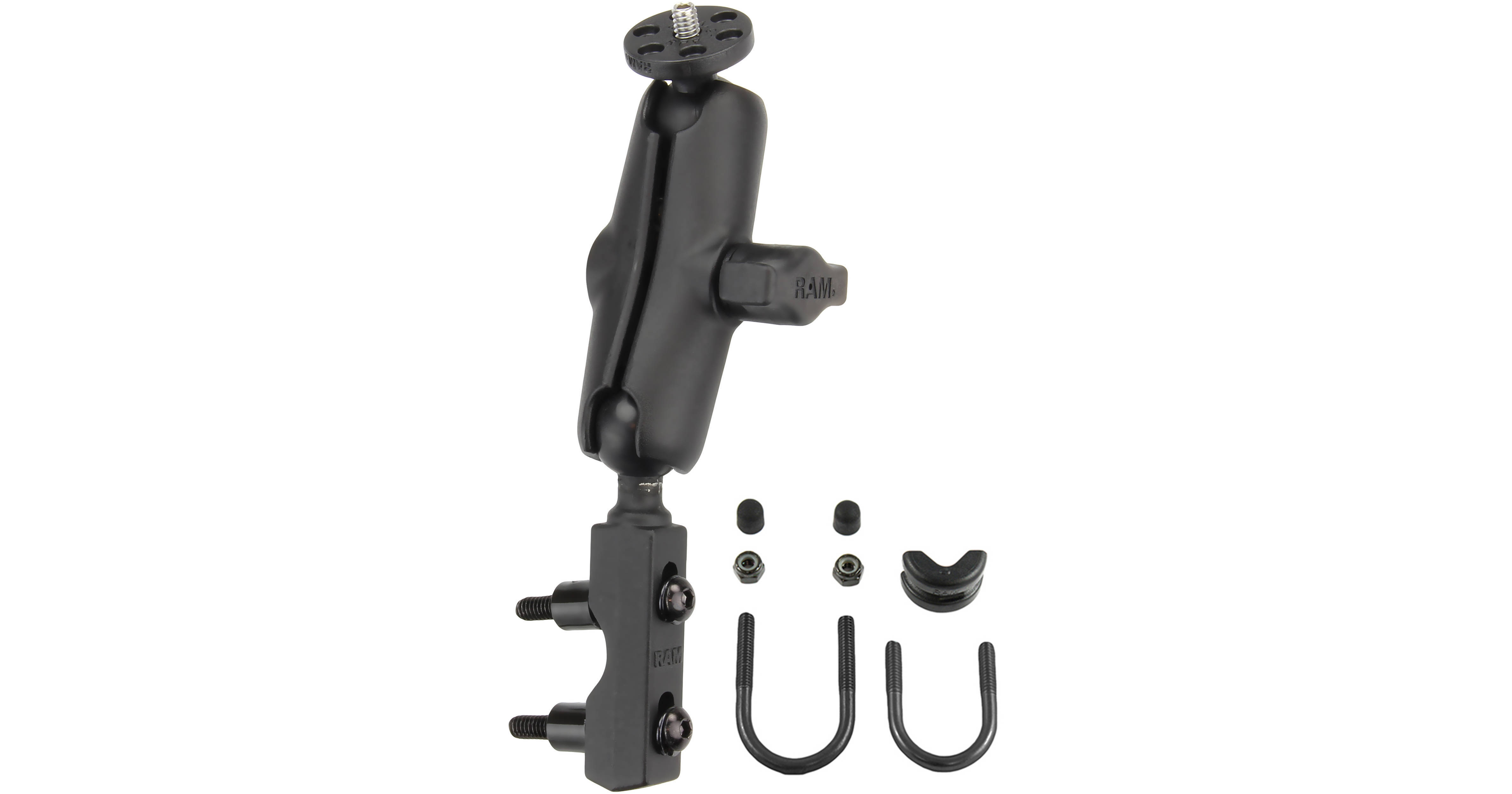 RAM X-Grip iPhone XR Holder Double Socket Arm & Brake-Clutch Reservoir U-Bolt Mount RAM-B-174-UN10U (sku 42613)