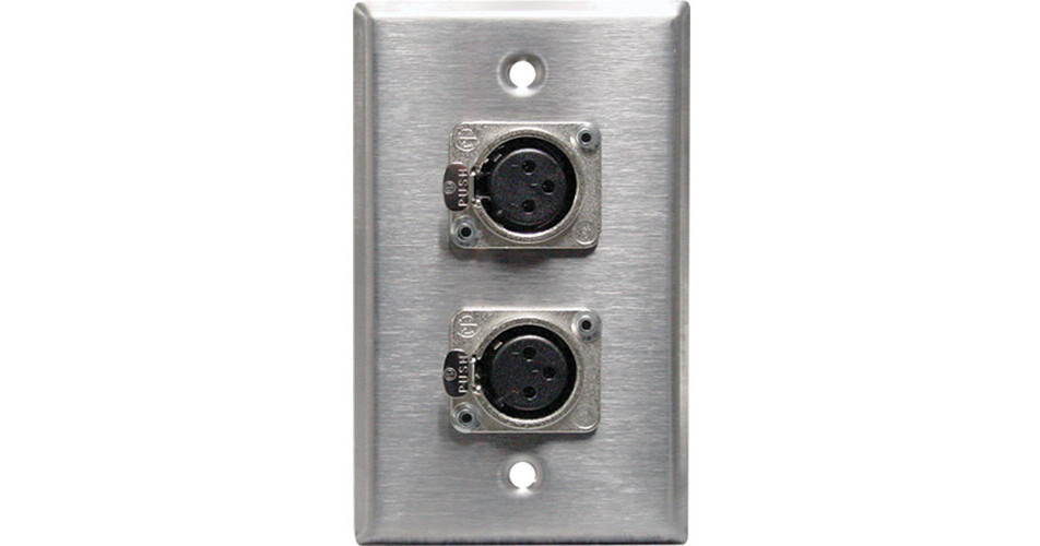 RapcoHorizon SP-2DFN XLR Single Gang Wall Plate with 2 SP-2DFN