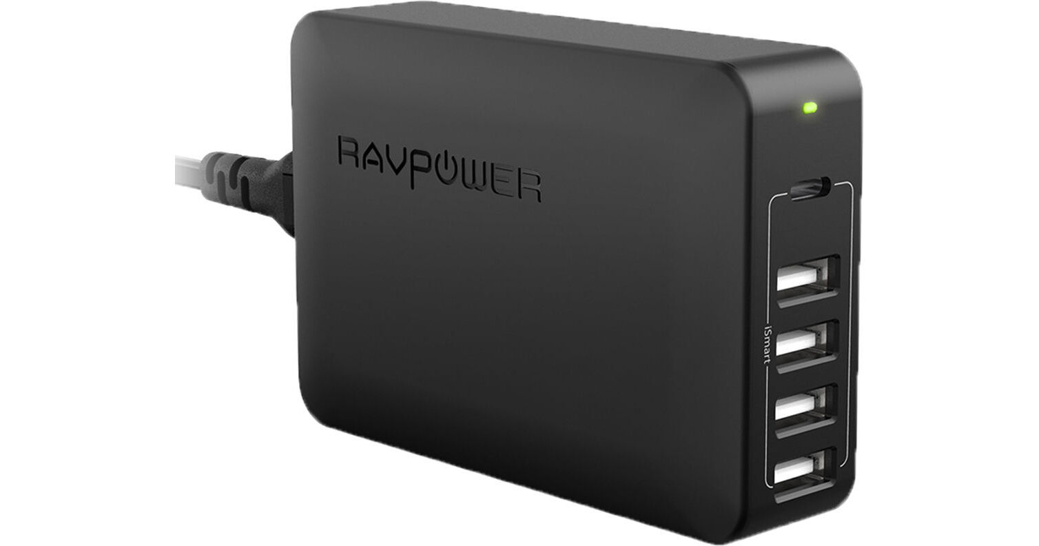 RAVPower 60W 5-Port USB Type-A Wall Charger with USB RP-PC059