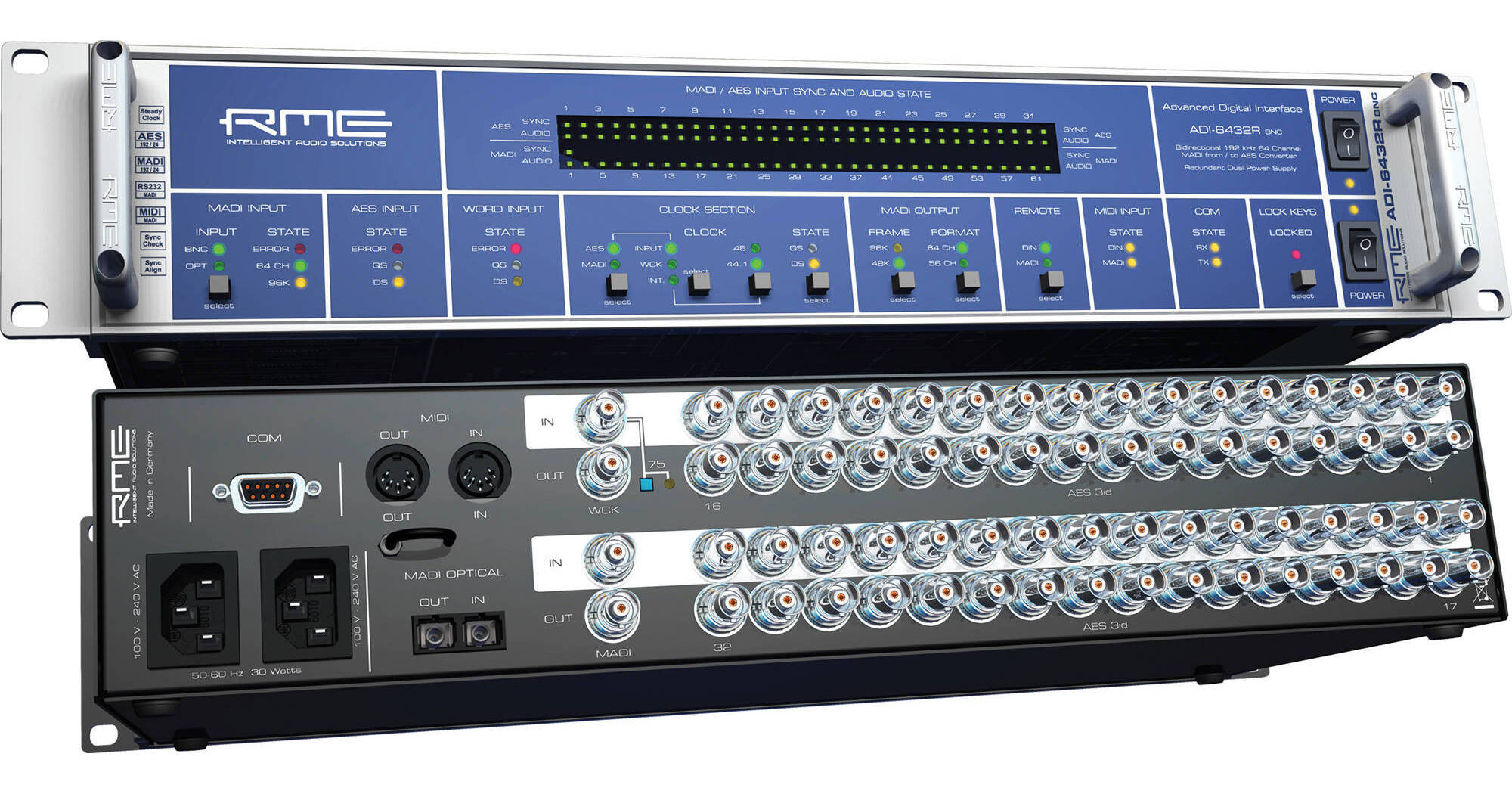 RME ADI-6432 フォーマットコンバータ RME ADI-6432R BNC 64-Channel 192 kHz ADI6432 R BNC SINGLE B&H