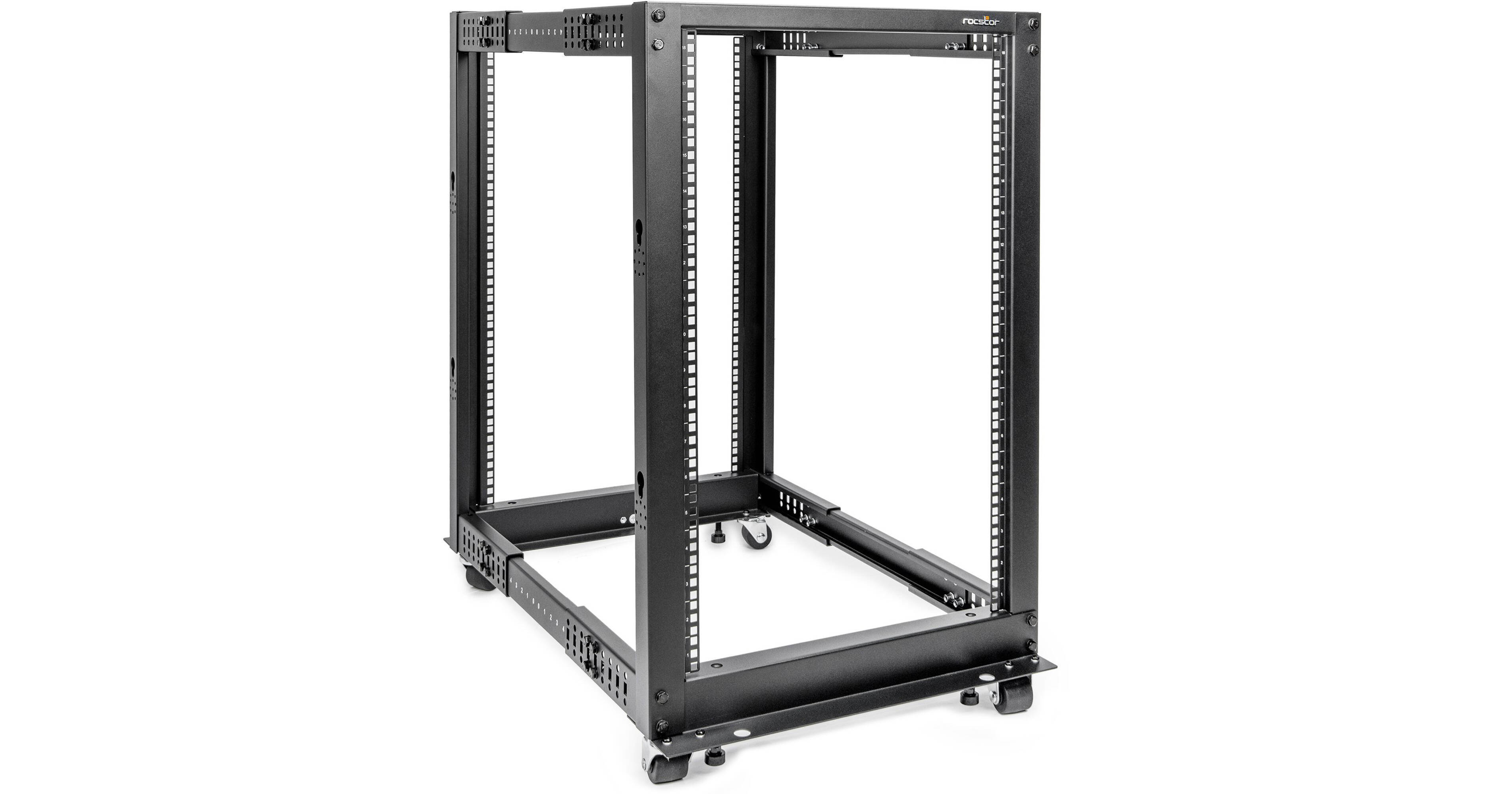 Rocstor SolidRack Open Frame 4-Post Adjustable Depth Y10E023-B1