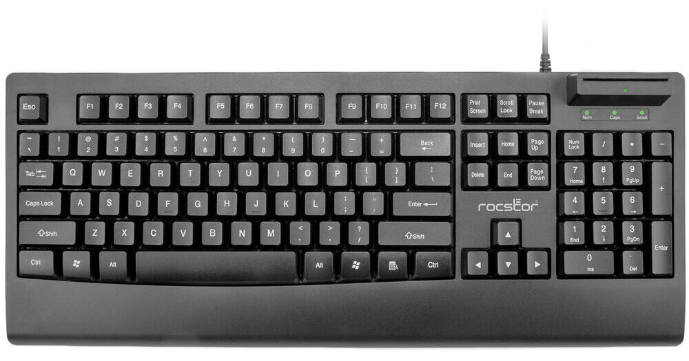 Rocstor KS18 Security USB Keyboard with Built-In Smart
