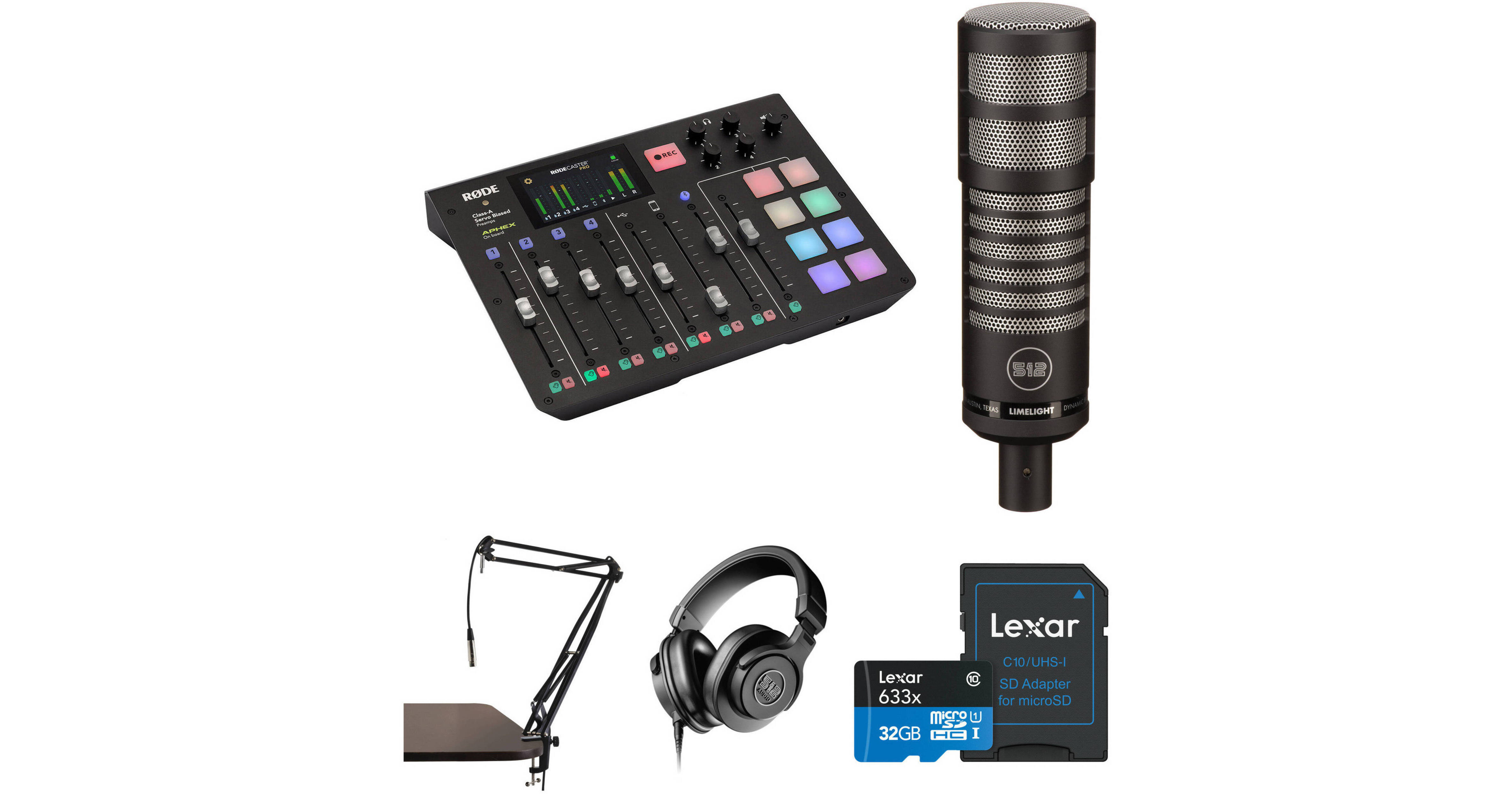 RODE RODECaster Pro 1-Person Podcasting Value Kit with 512 AUDIO