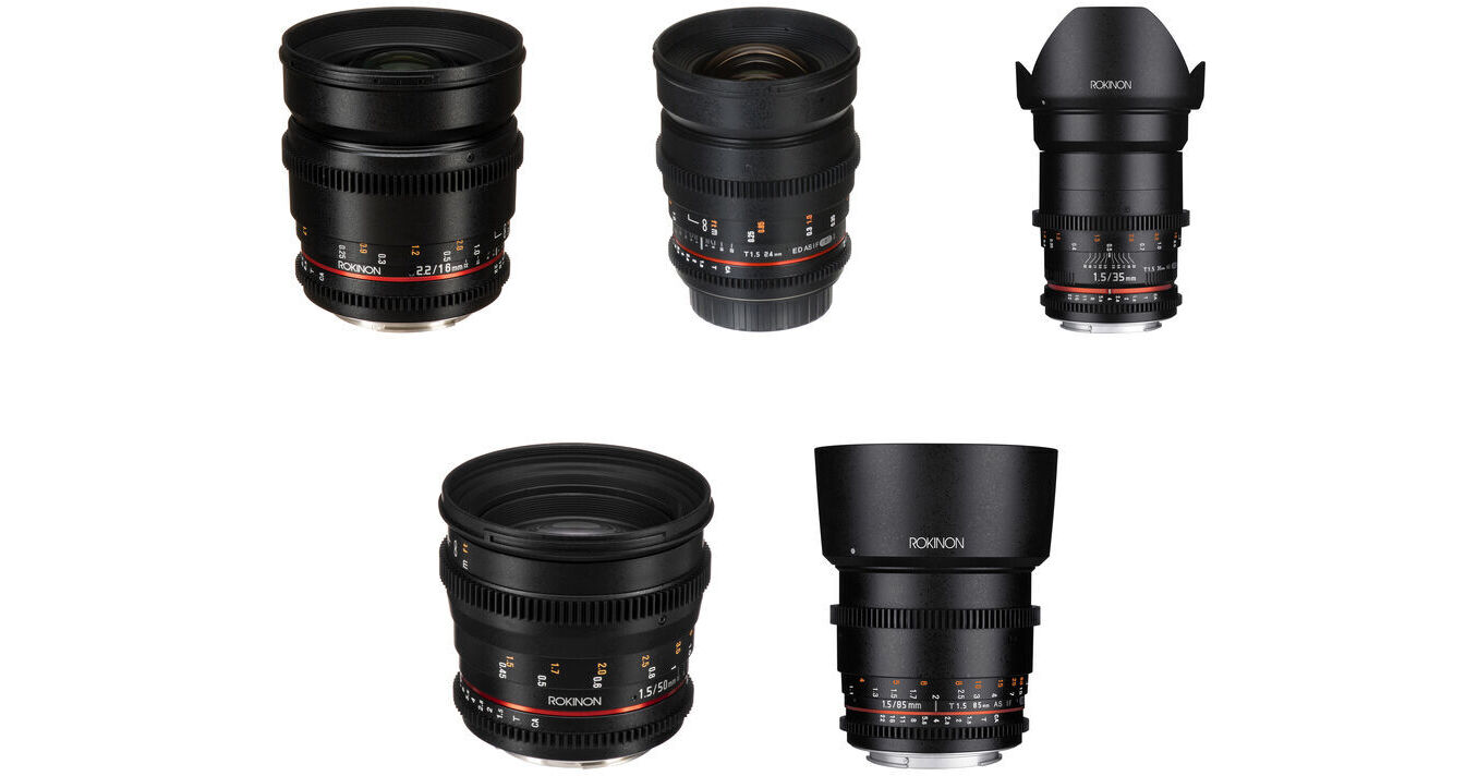 Rokinonシネマ五レンズセット　EF Mount Rokinon Cine DS 5 Lens Kit with Canon EF Mount B&H Photo Video