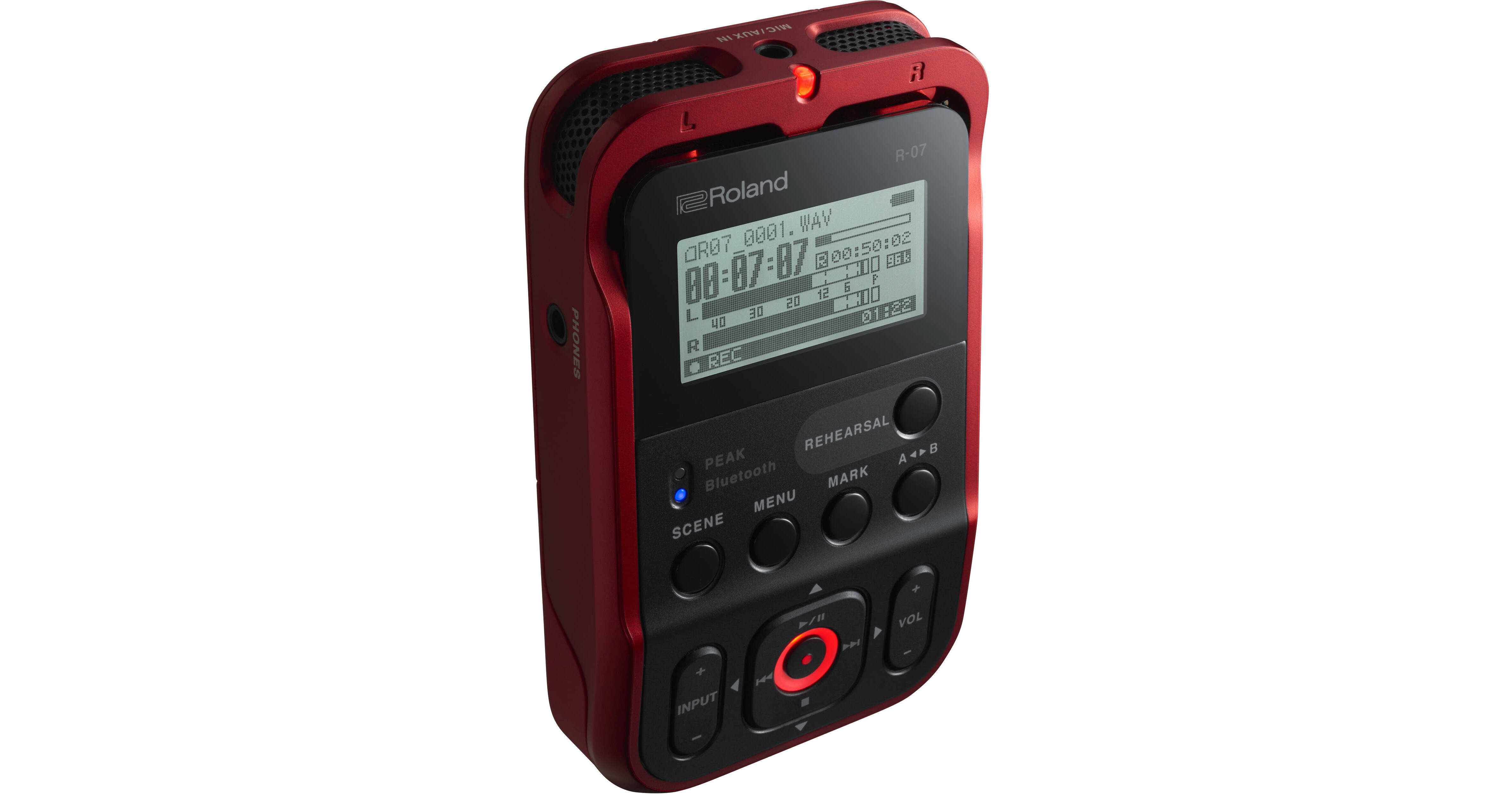Roland R-07 Portable Audio Recorder (Red) R-07-RD B&H Photo Video