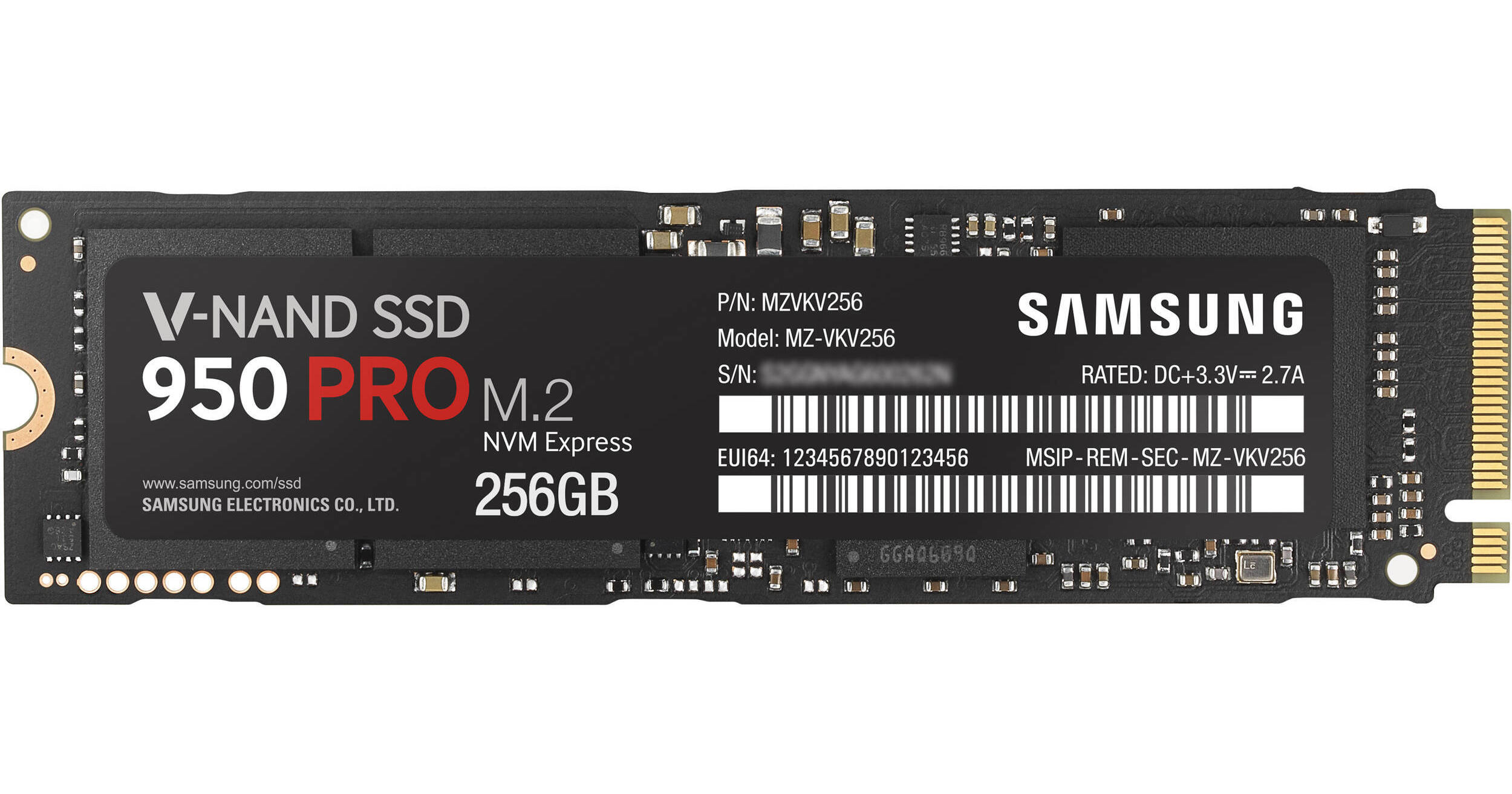 Samsung 256GB 950 Pro M.2 NVMe Internal SSD MZ-V5P256BW B&H