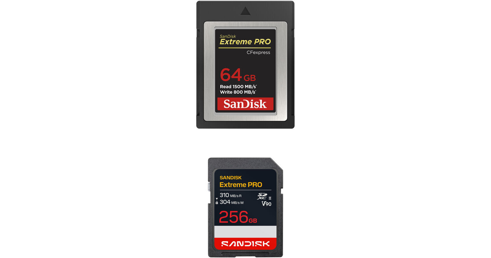 SanDisk 64GB Extreme PRO CFexpress Type B & 256GB SDXC Memory