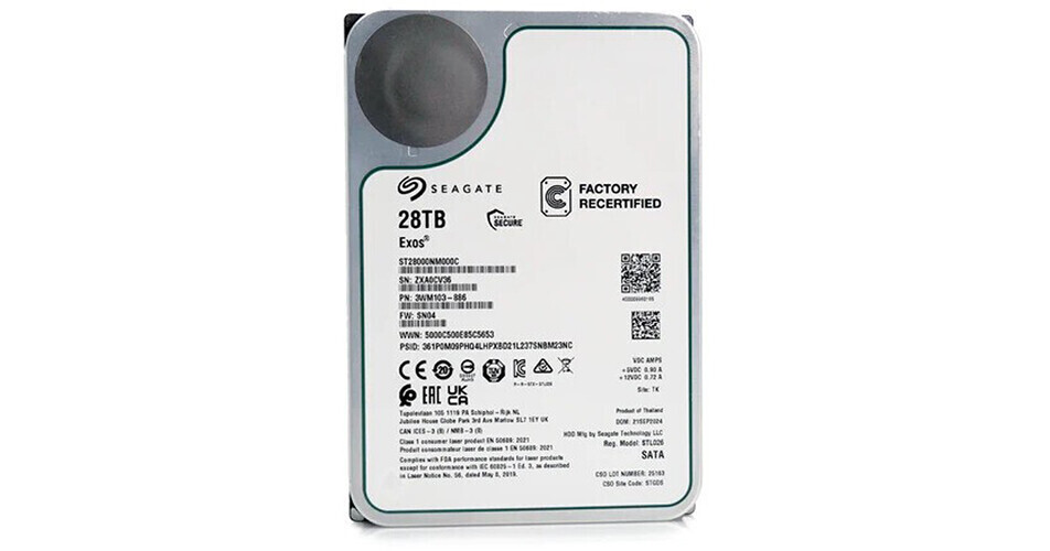 Seagate 28TB Exos 7200 rpm SATA III 3.5
