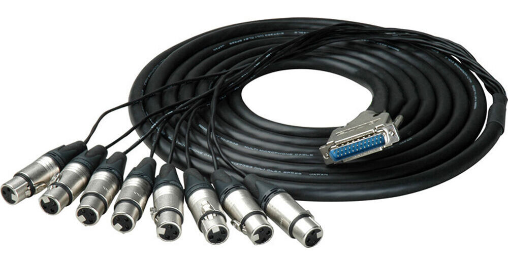 thumbnail image 2 of Elite Core 10ft DB25 To 8x TRS 1/4" Male Analog Breakout Snake Cable – For Studio & Stage 2 of 5