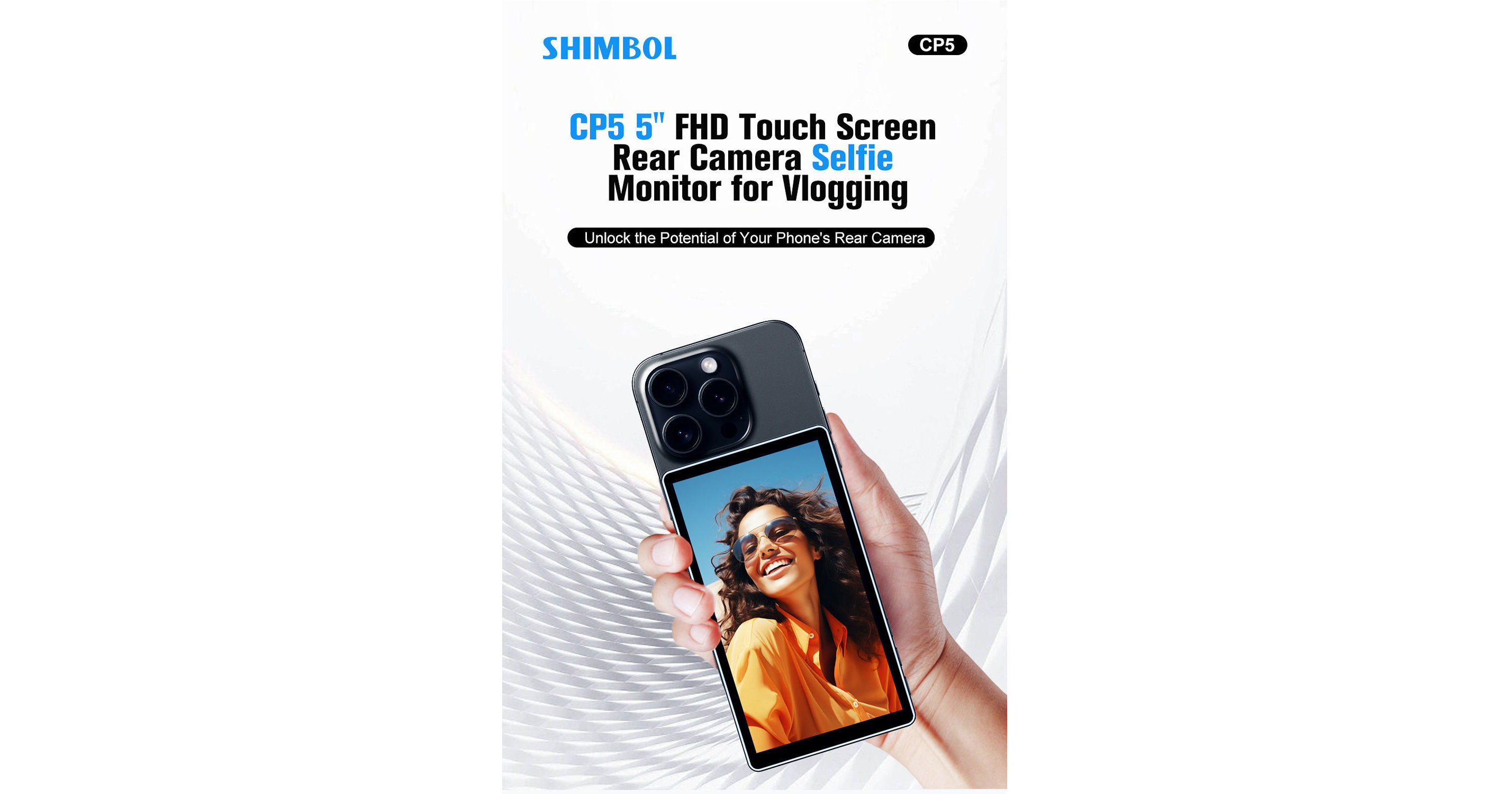 Shimbol CP5 Lite Vlog Selfie Monitor Screen, 5 Inch 1080P