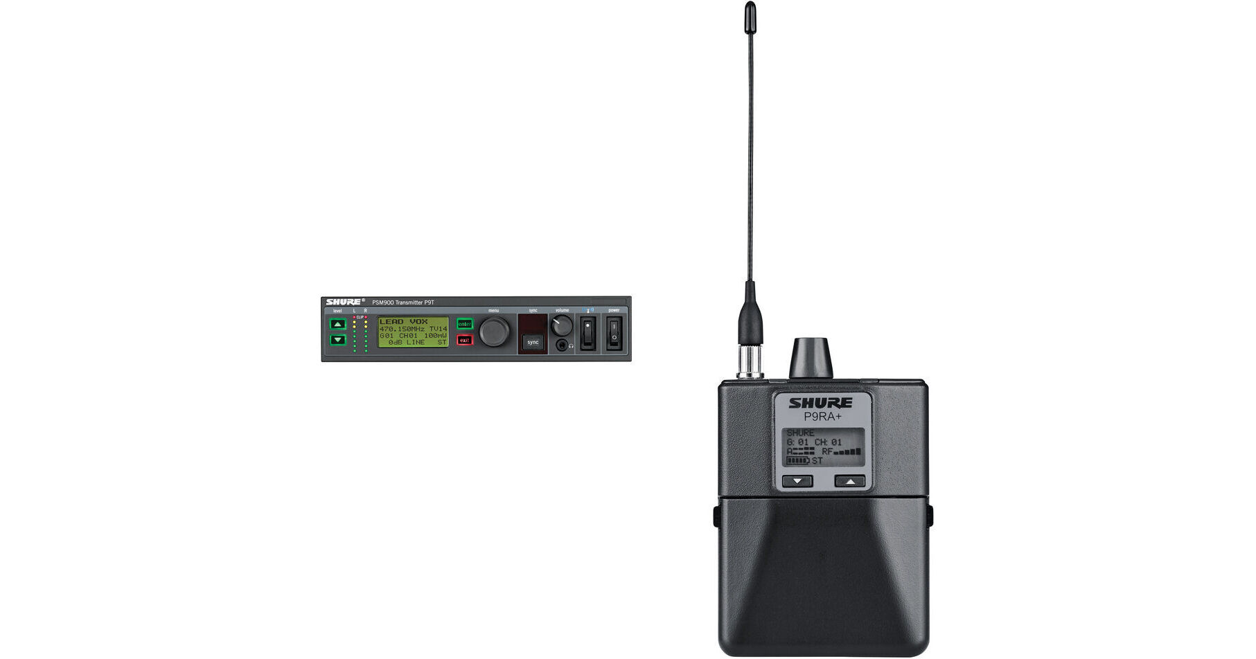 Shure P9T Transmitter and P9RA+ Bodypack Receiver Wireless