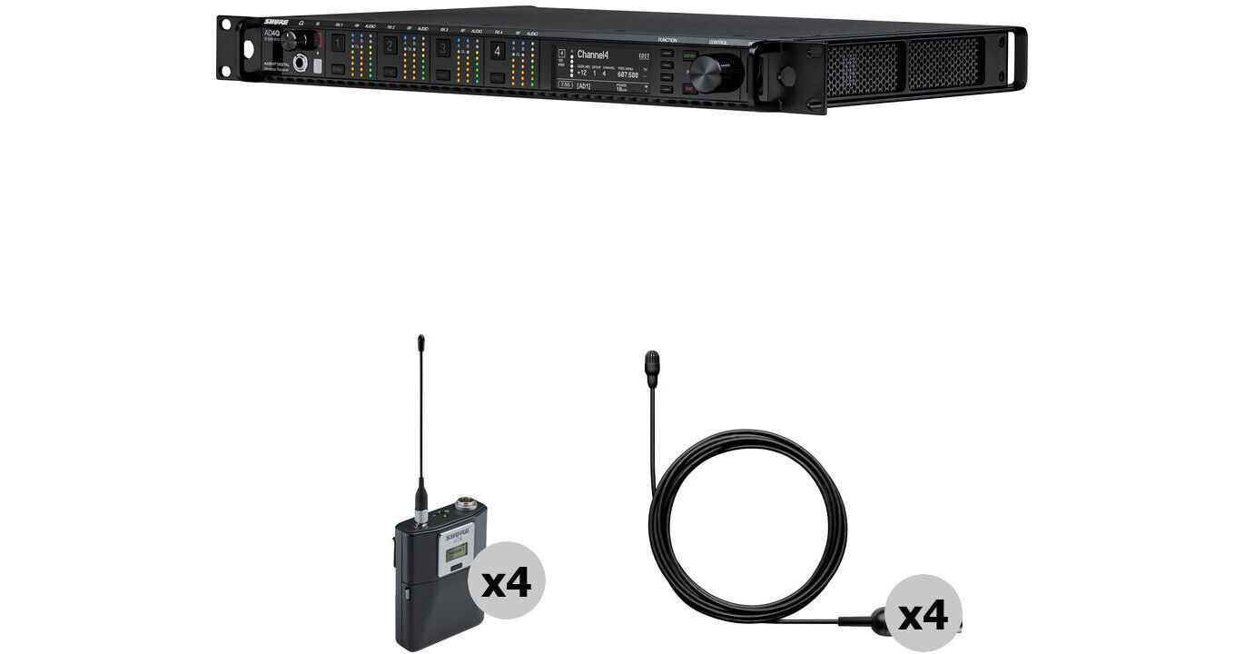 Shure AD4Q-US Axient Digital Quad-Channel SHAD14Q/T46T-G57 B&H