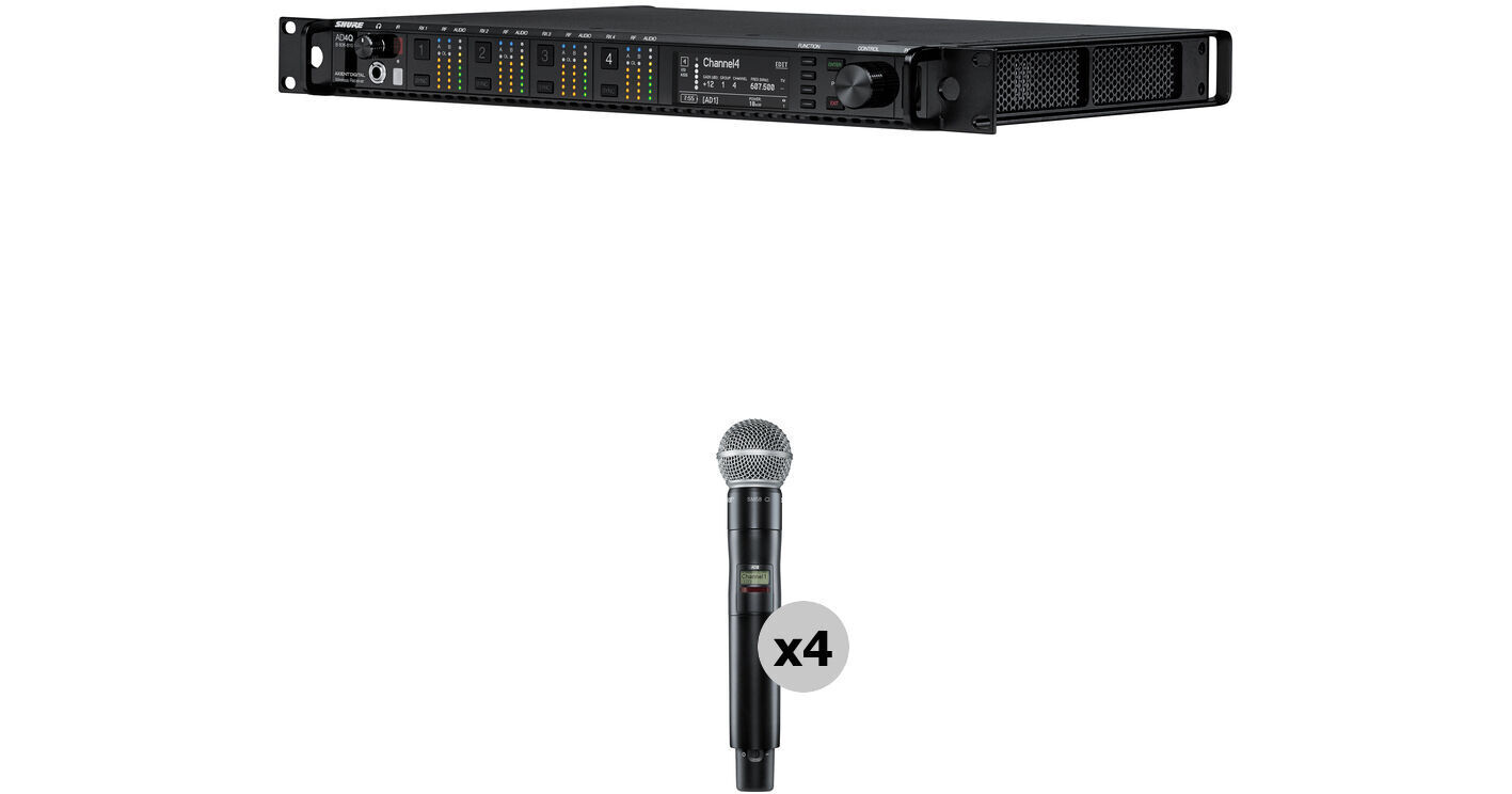 Shure AD4Q-US Axient Digital Quad-Channel SHAD24Q/SM58-G57 B&H