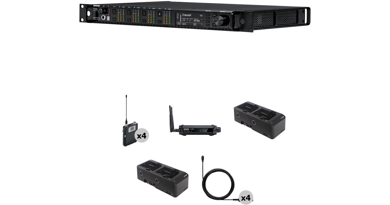 Shure AD4Q-US Axient Digital Quad-Channel SHADX14Q/T46Q-G57 B&H