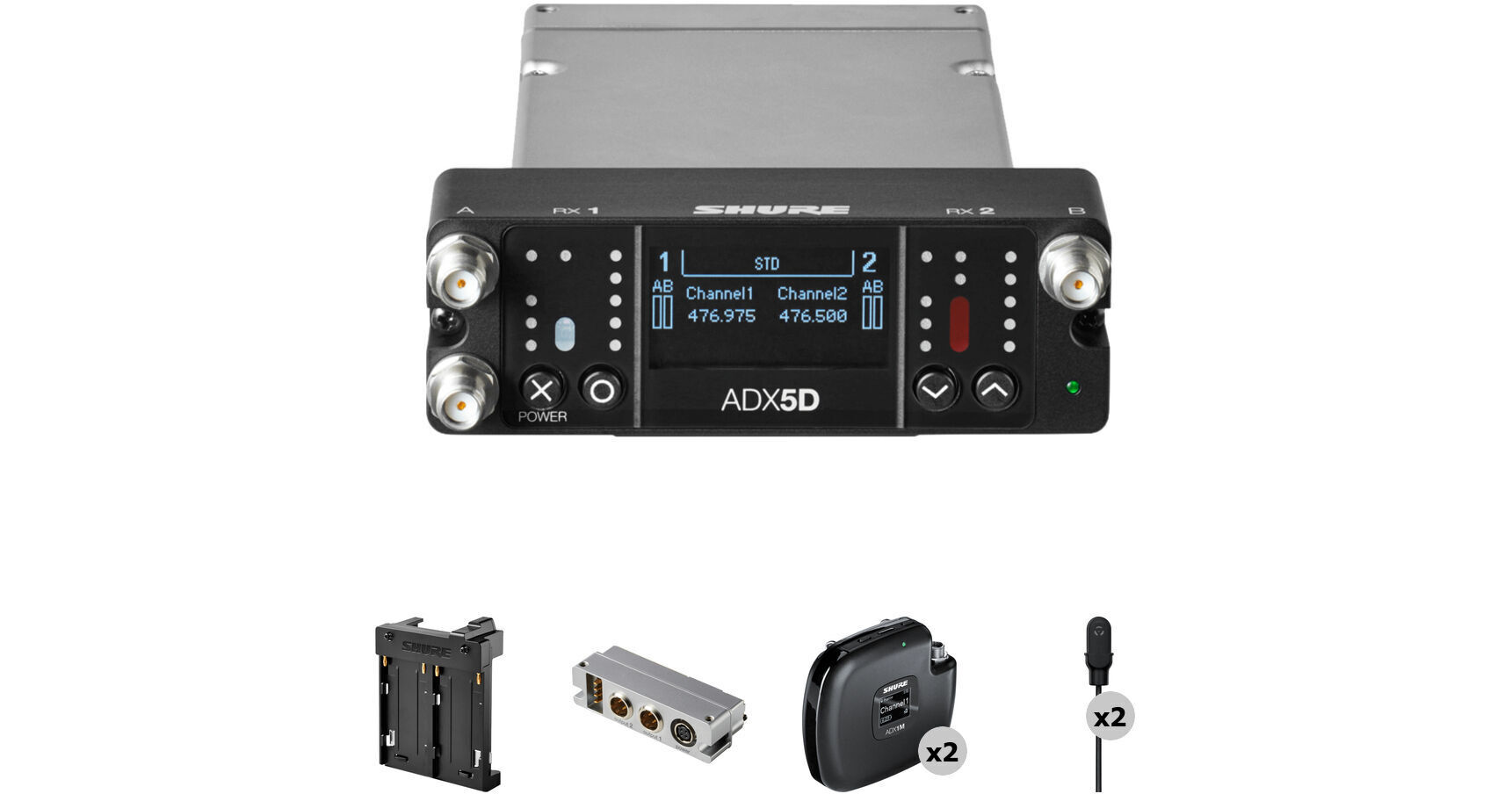 Shure Axient Digital Dual-Channel Portable SHADX15/DL4BAL-G57