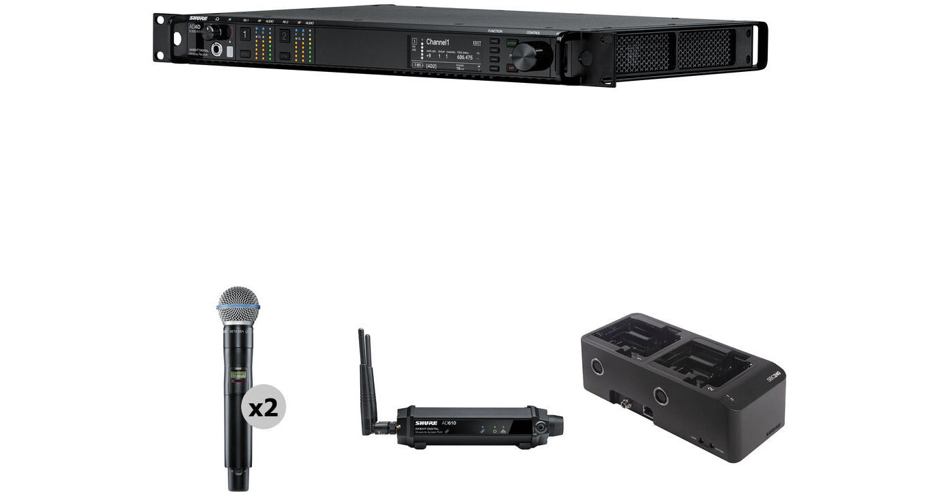 Shure AD4D-US Axient Digital Dual-Channel SHADX24D/B58A-G57 B&H