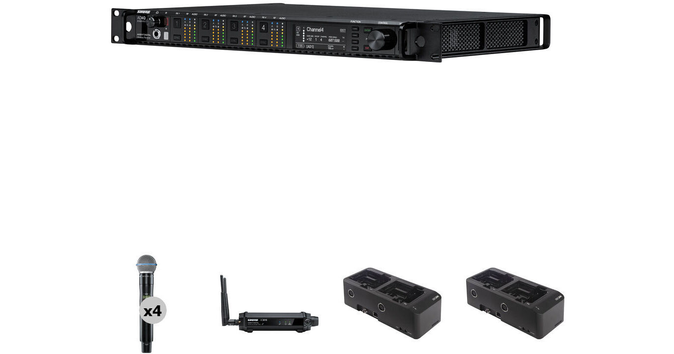 Shure AD4Q-US Axient Digital Quad-Channel SHADX24Q/B58A-G57 B&H
