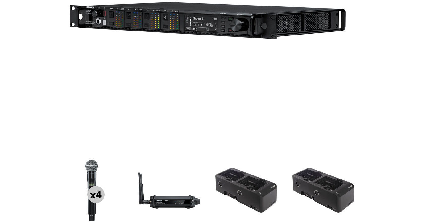 Shure AD4Q-US Axient Digital Quad-Channel SHADX24Q/SM58-G57 B&H