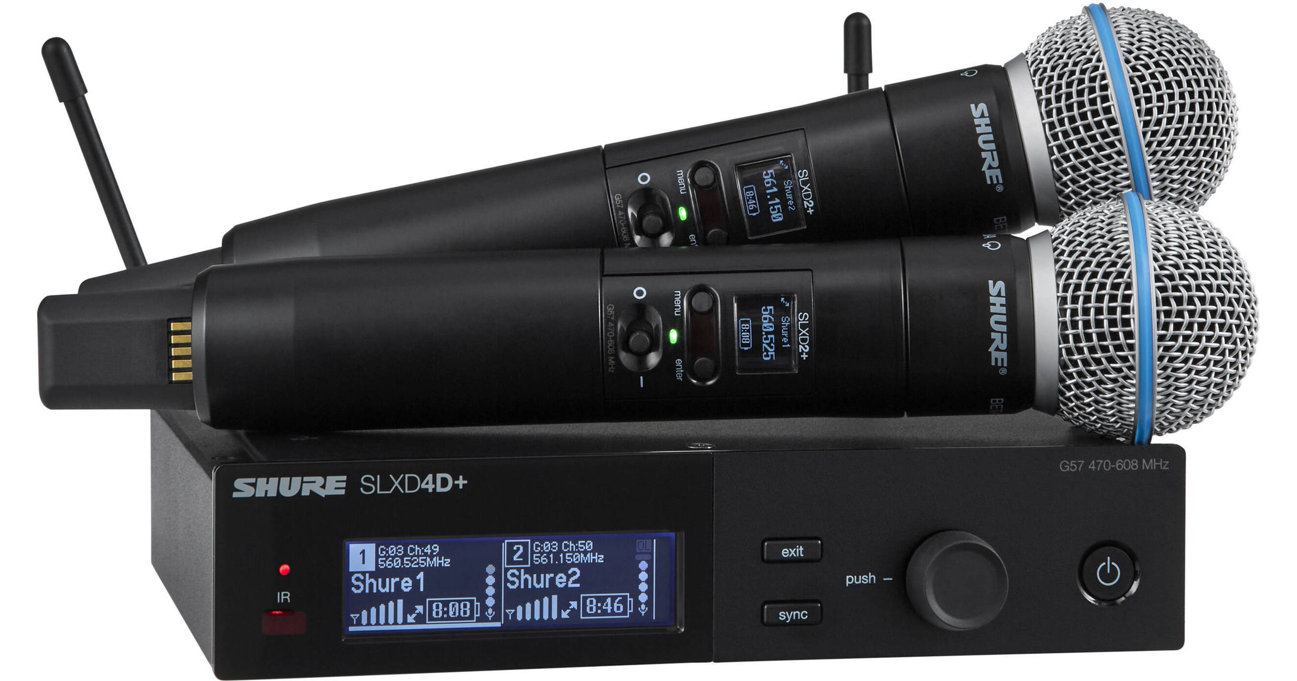 J 】5704 SHURE SLX4/BETA58A ワイヤレスマイクセット シュアー