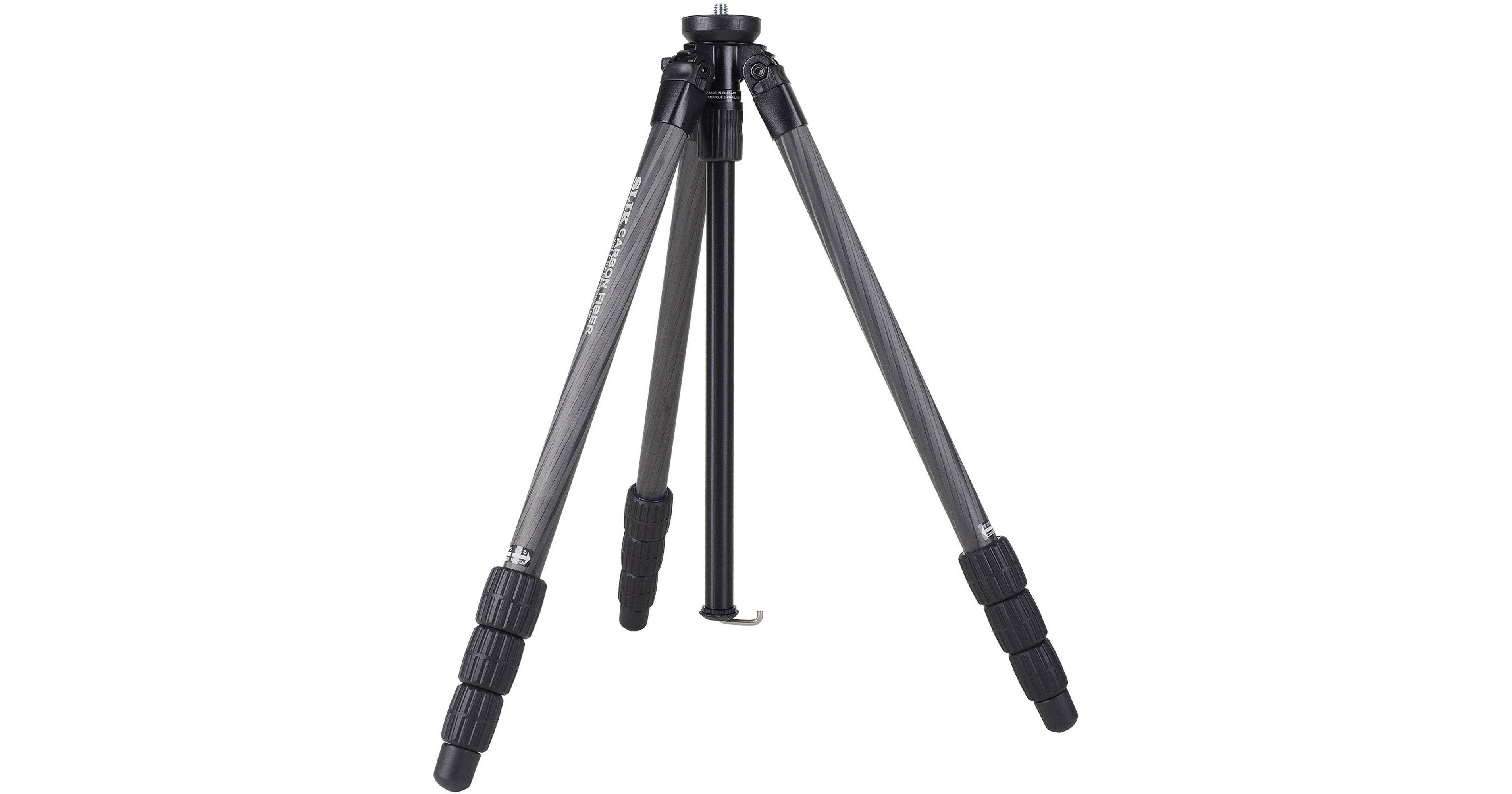 Slik PRO CF-634 4-Section Carbon Fiber Tripod – 64in Max Height, Pan/Tilt Head, Black